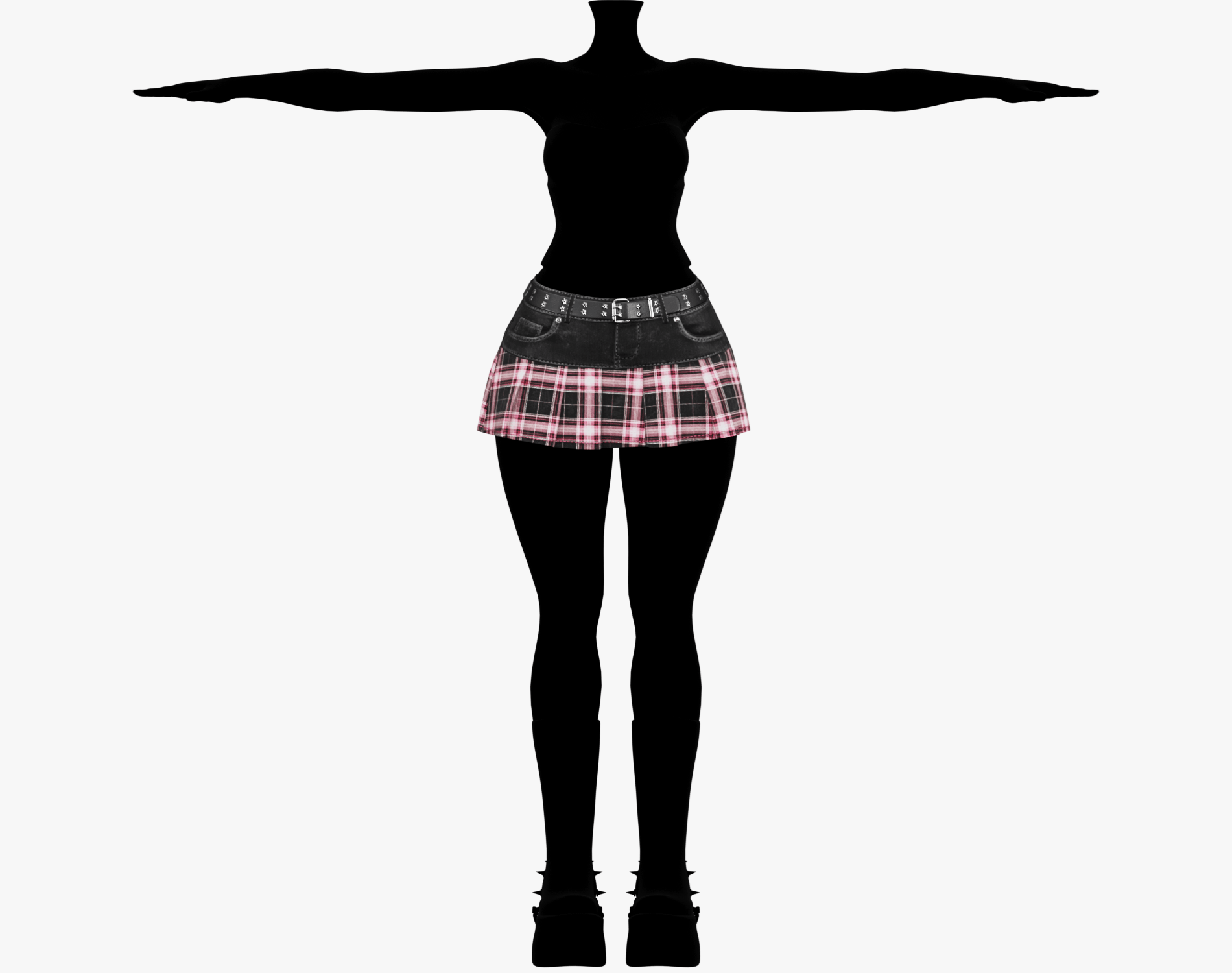 Babe Y2K Skirt Pack - Denim + Plaid (EGIRL) | WOLVES STUDIO