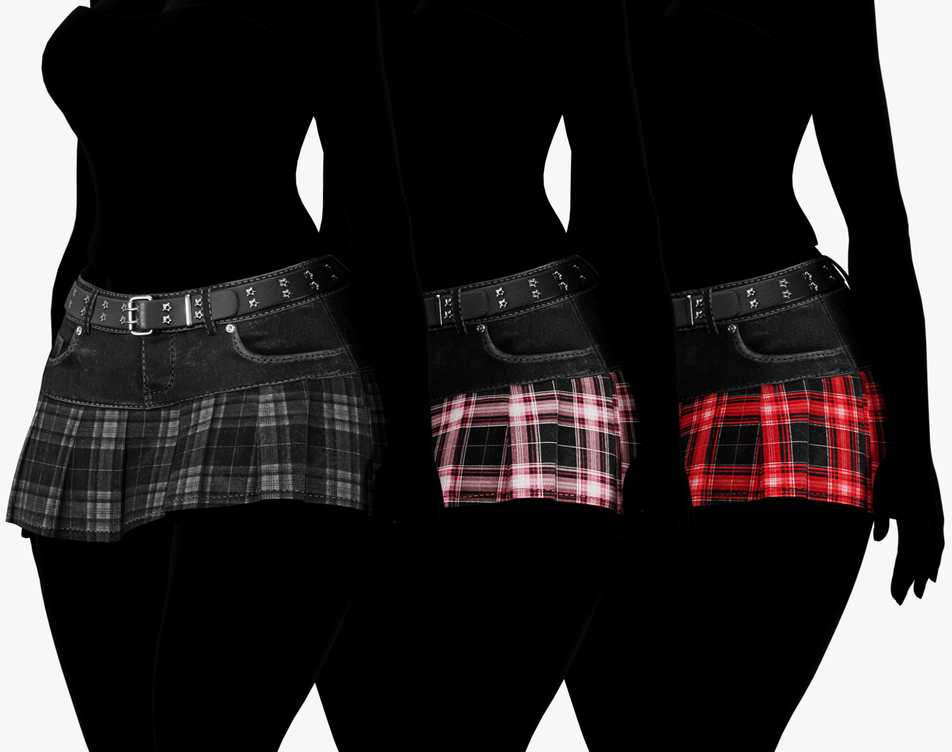 Babe Y2K Skirt Pack - Denim + Plaid (EGIRL) | WOLVES STUDIO