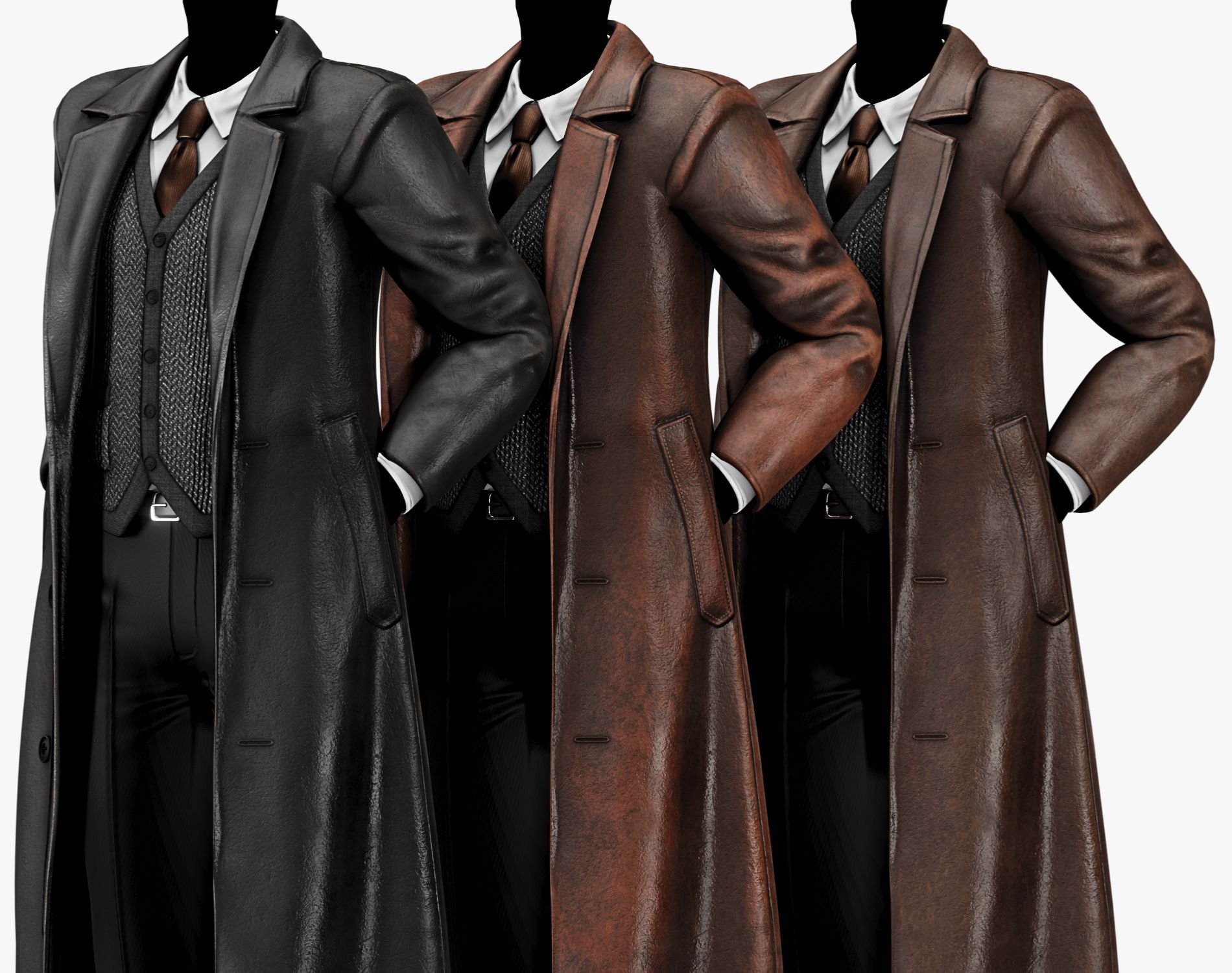 Classic Mens Winter Overcoat Leather Jacket | WOLVES STUDIO