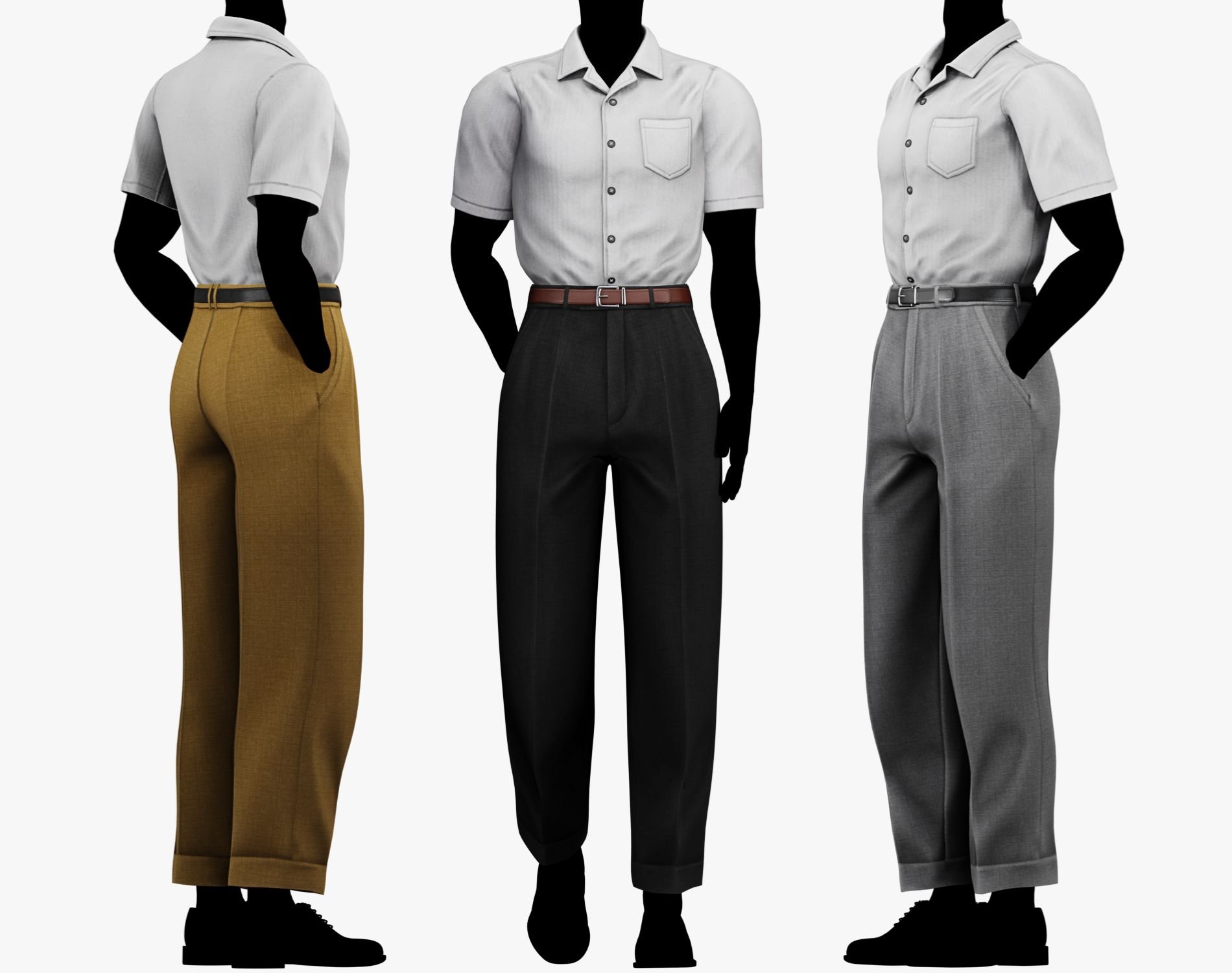 "El Patrón" Mafia Style - Men's Dress Pants + Short Sleeve Shirt | WOLVES STUDIO