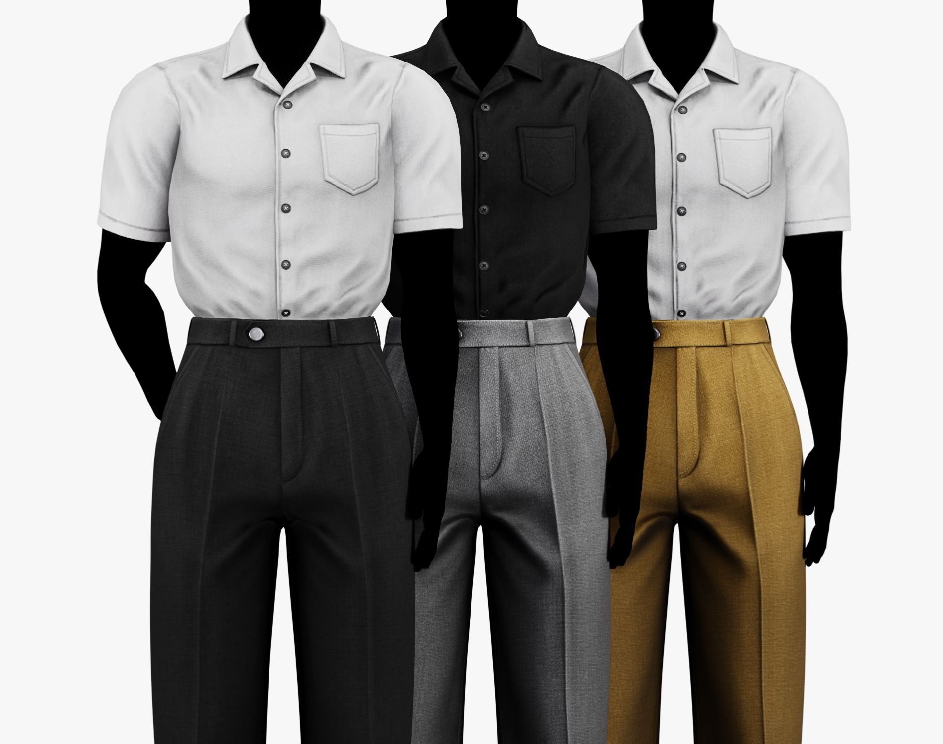 "El Patrón" Mafia Style - Men's Dress Pants + Short Sleeve Shirt | WOLVES STUDIO