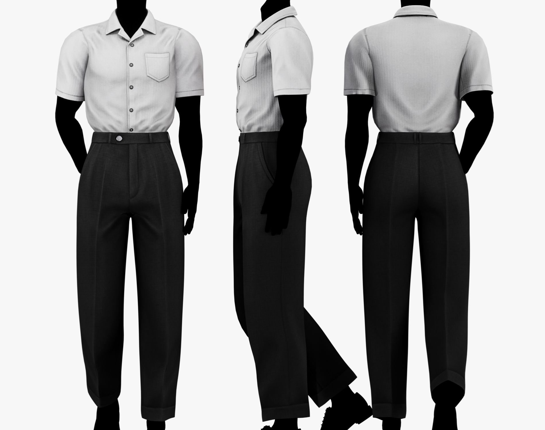 "El Patrón" Mafia Style - Men's Dress Pants + Short Sleeve Shirt | WOLVES STUDIO