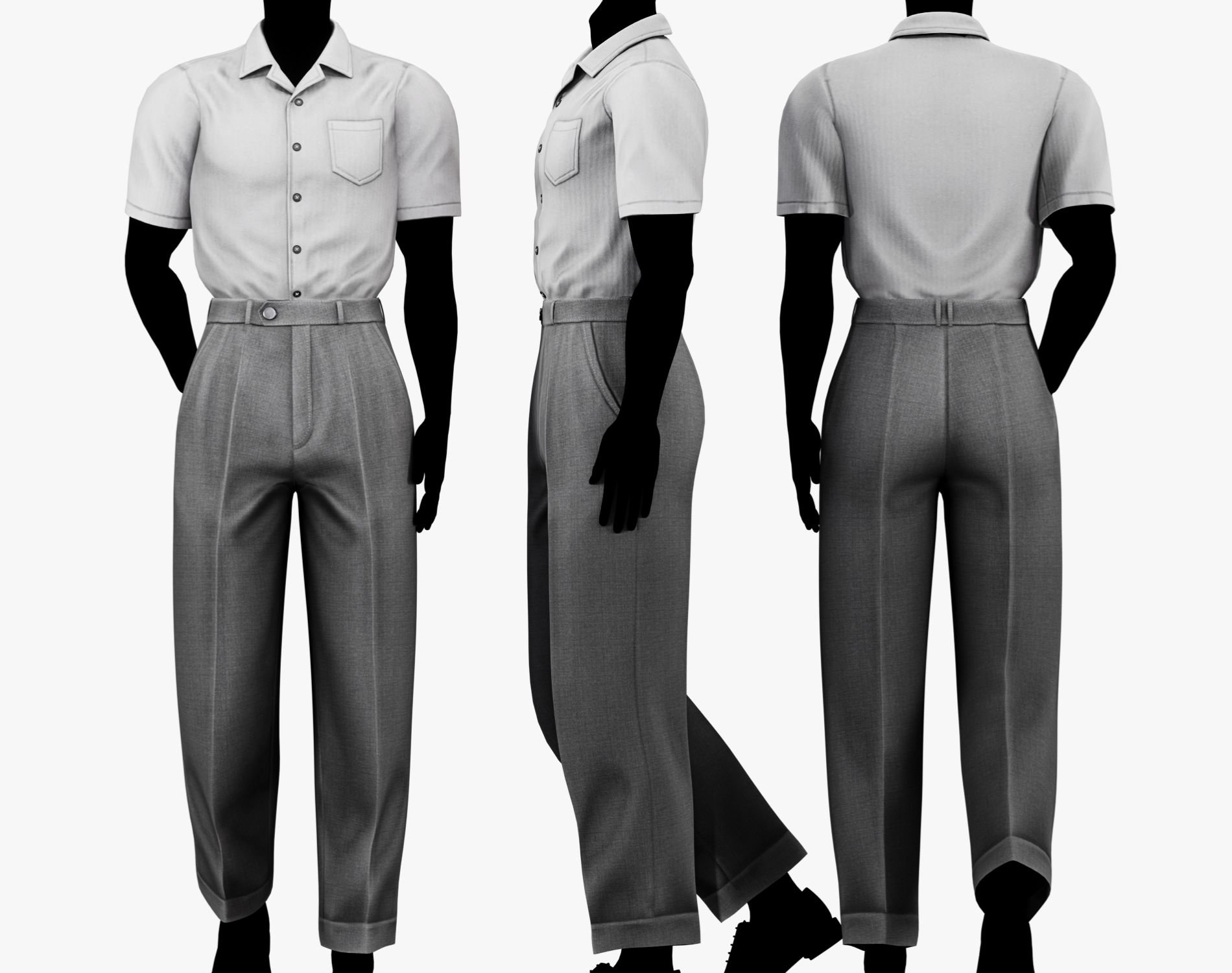 "El Patrón" Mafia Style - Men's Dress Pants + Short Sleeve Shirt | WOLVES STUDIO