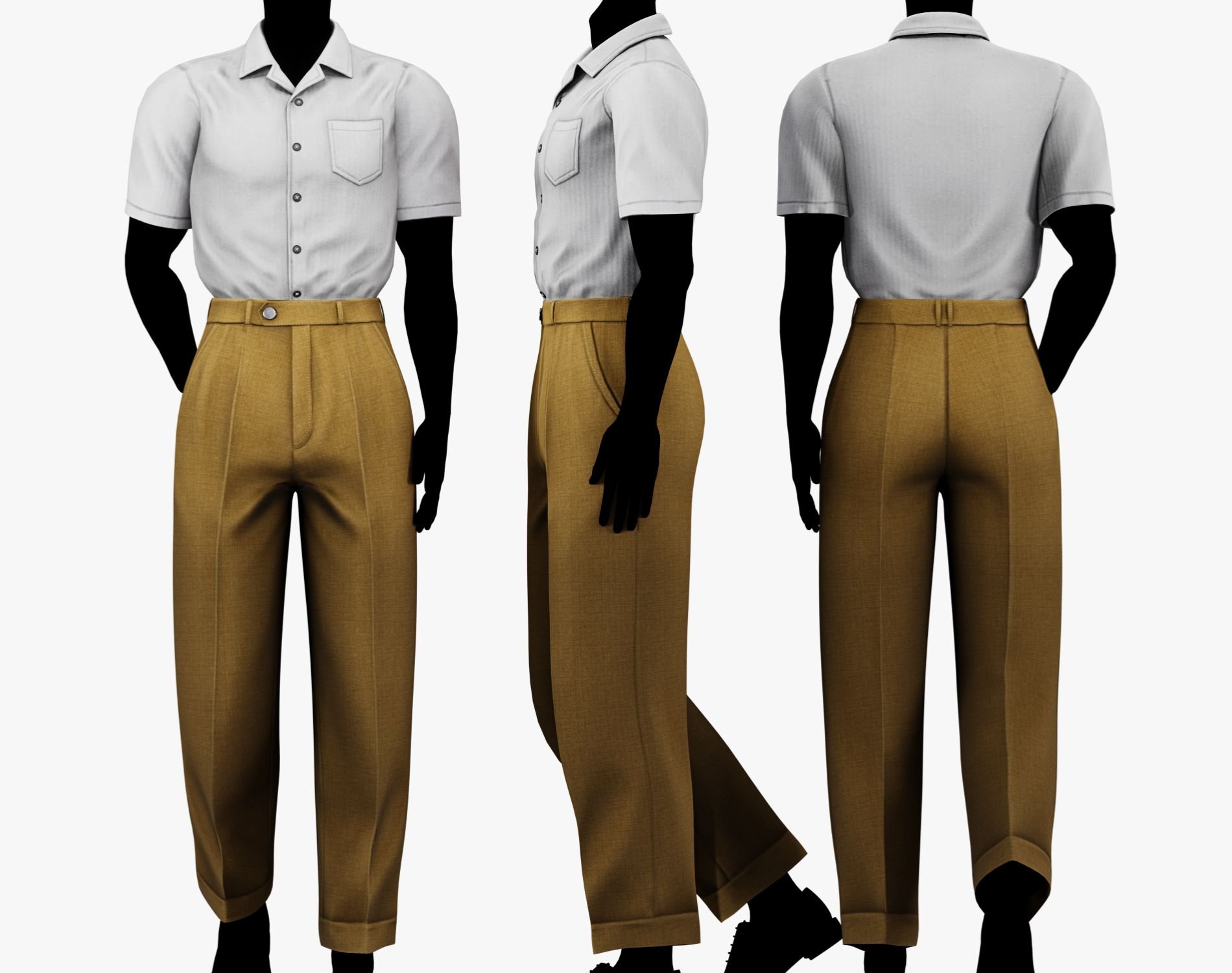 "El Patrón" Mafia Style - Men's Dress Pants + Short Sleeve Shirt | WOLVES STUDIO
