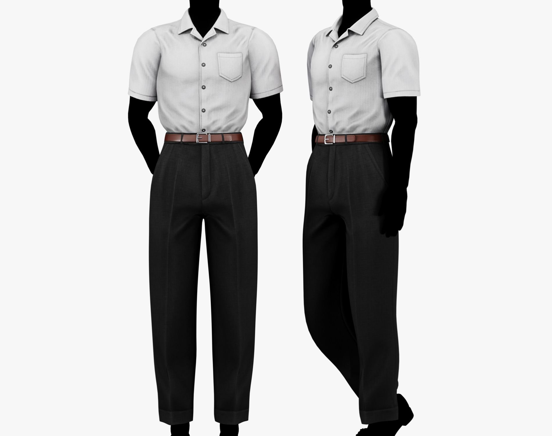 "El Patrón" Mafia Style - Men's Dress Pants + Short Sleeve Shirt | WOLVES STUDIO