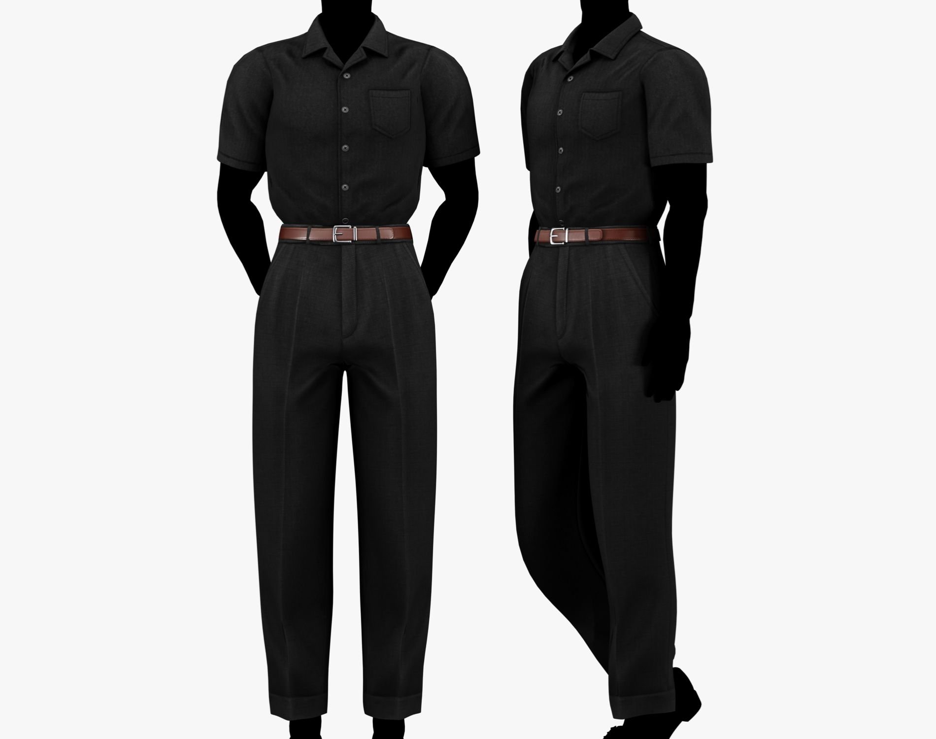 "El Patrón" Mafia Style - Men's Dress Pants + Short Sleeve Shirt | WOLVES STUDIO