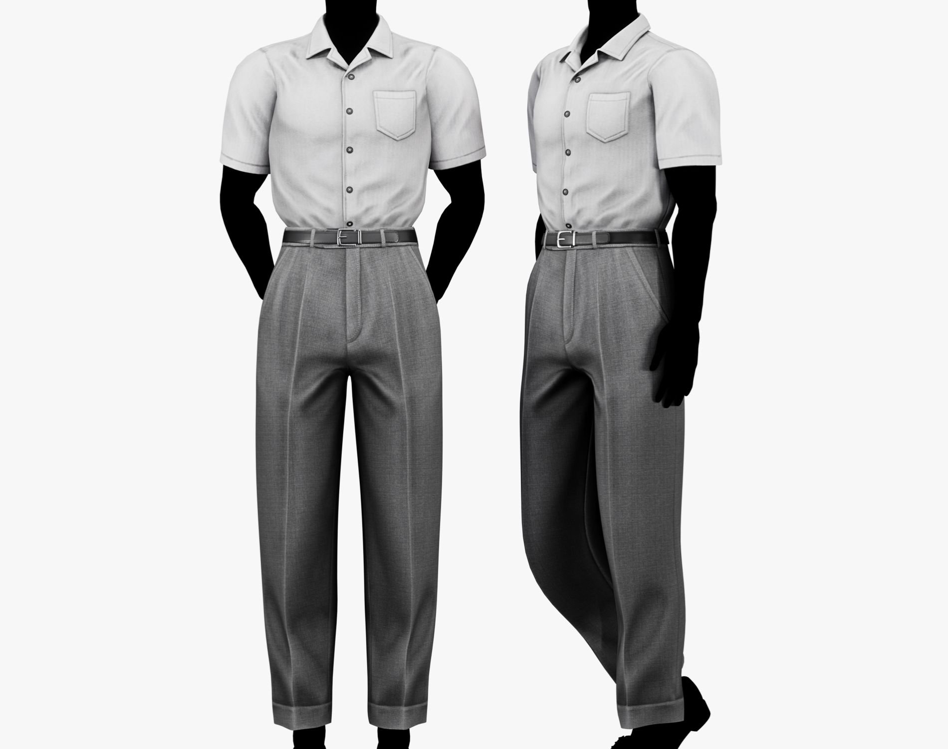 "El Patrón" Mafia Style - Men's Dress Pants + Short Sleeve Shirt | WOLVES STUDIO
