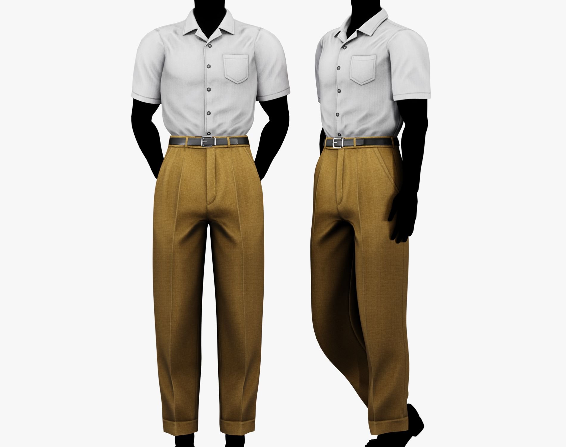 "El Patrón" Mafia Style - Men's Dress Pants + Short Sleeve Shirt | WOLVES STUDIO