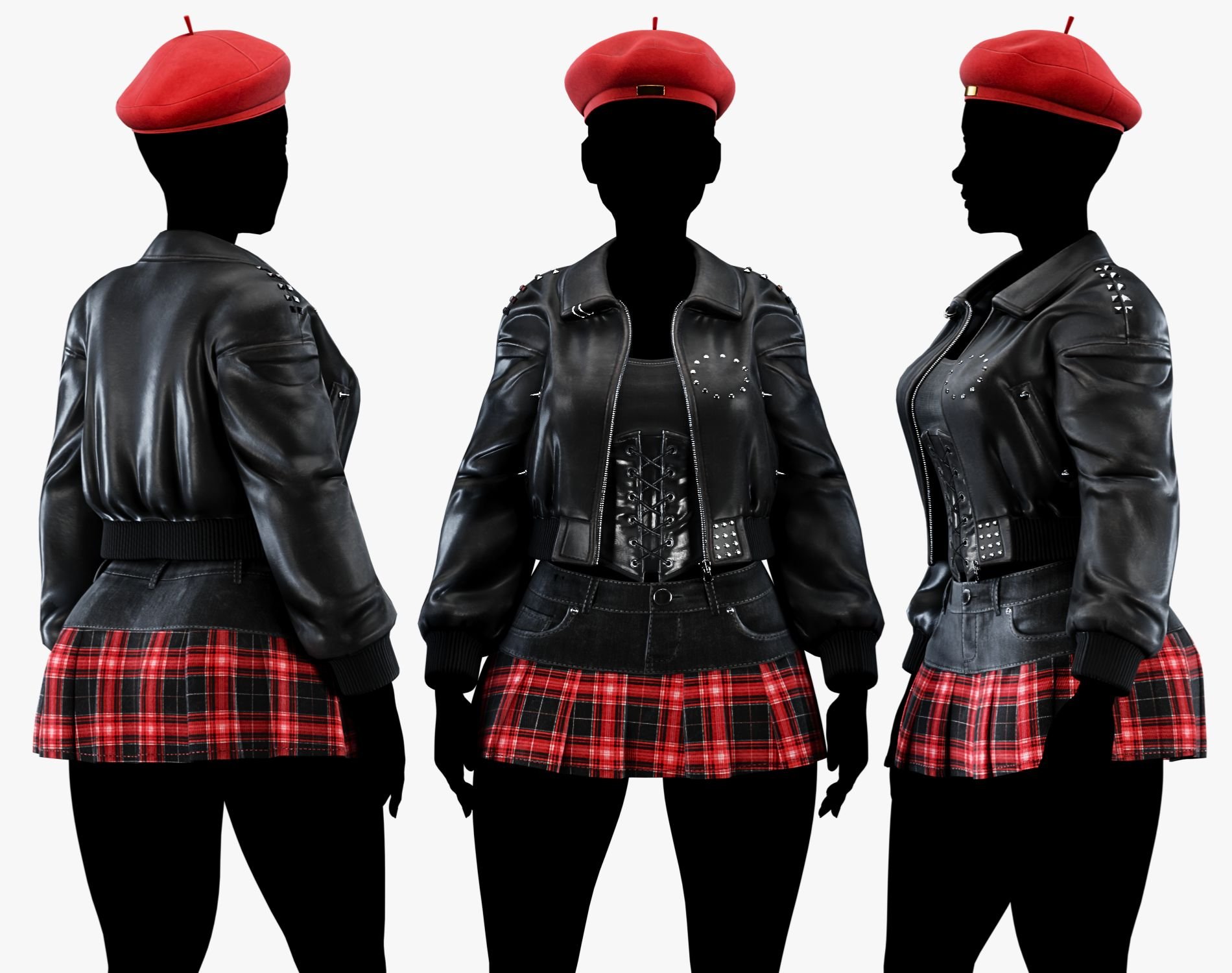 Punk Leather Bomber Jacket EGIRL | WOLVES STUDIO