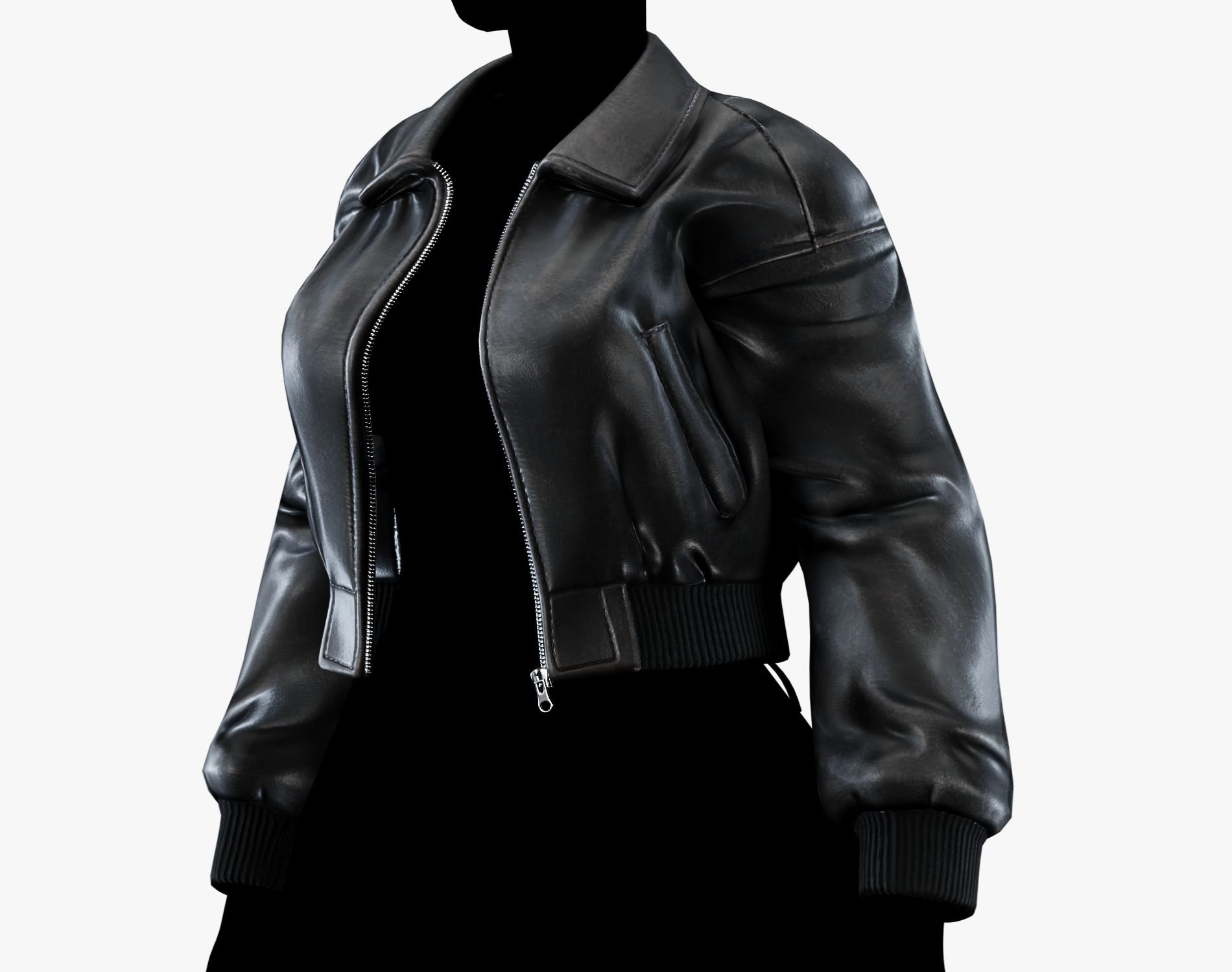 Punk Leather Bomber Jacket EGIRL | WOLVES STUDIO