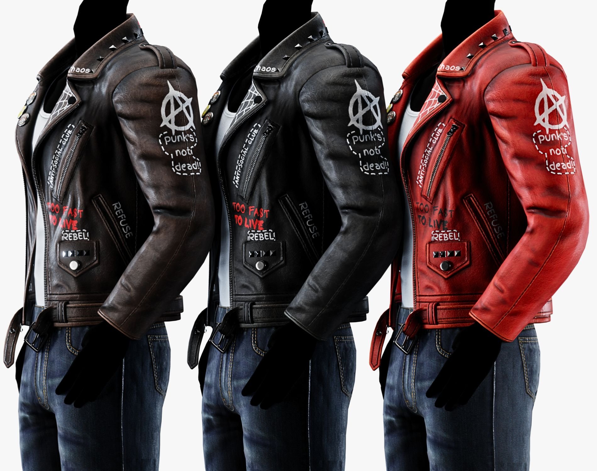Punk Leather Jacket EBOY | WOLVES STUDIO