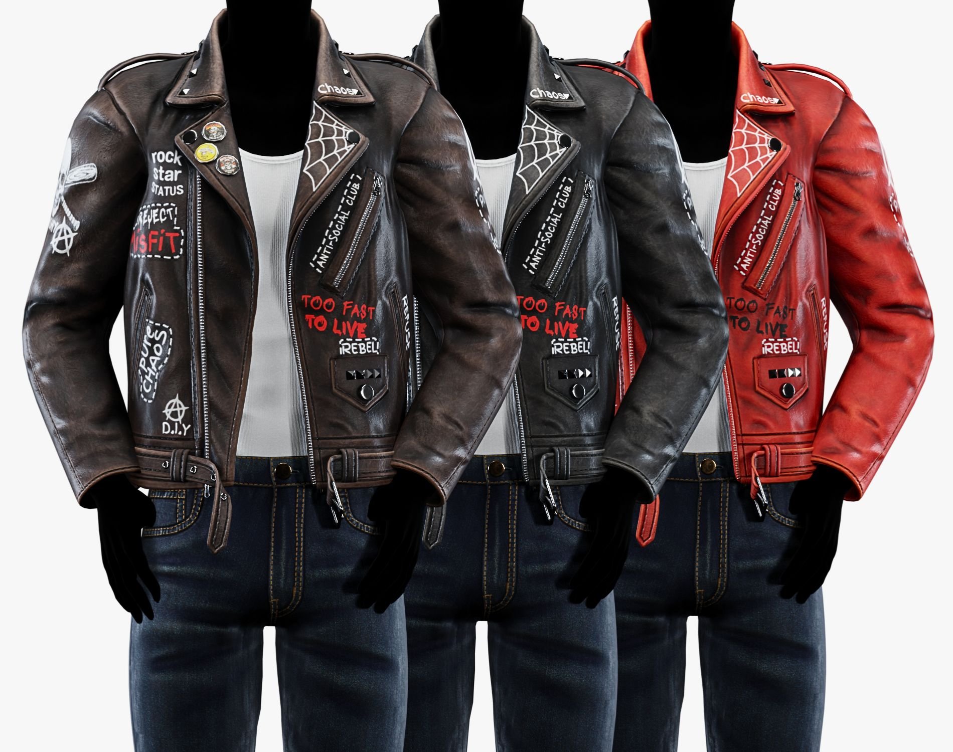 Punk Leather Jacket EBOY | WOLVES STUDIO