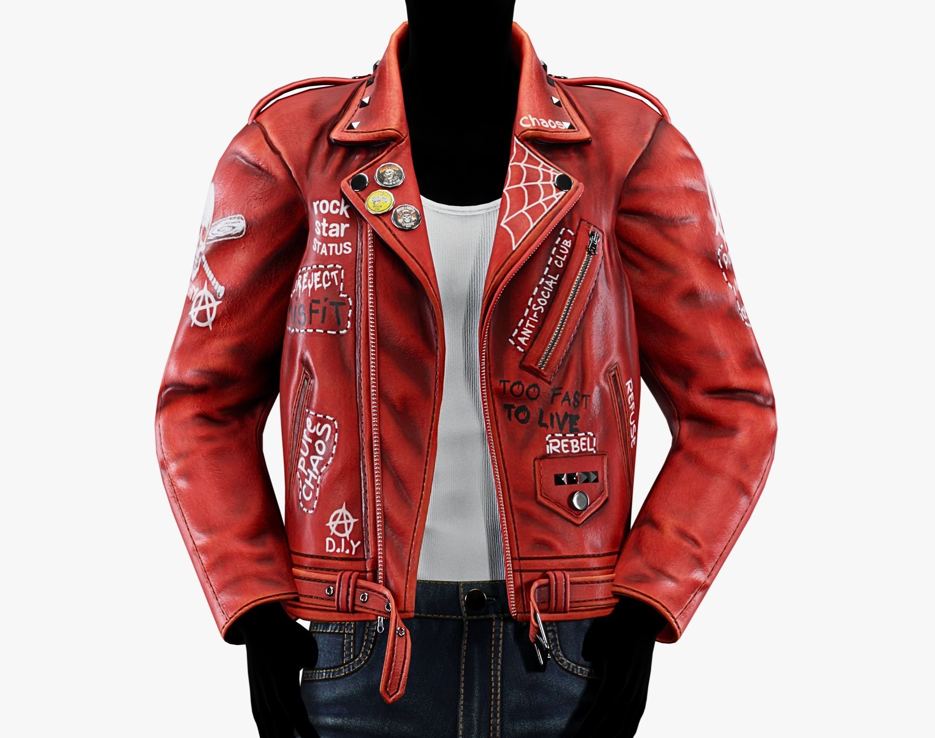 Punk Leather Jacket EBOY | WOLVES STUDIO