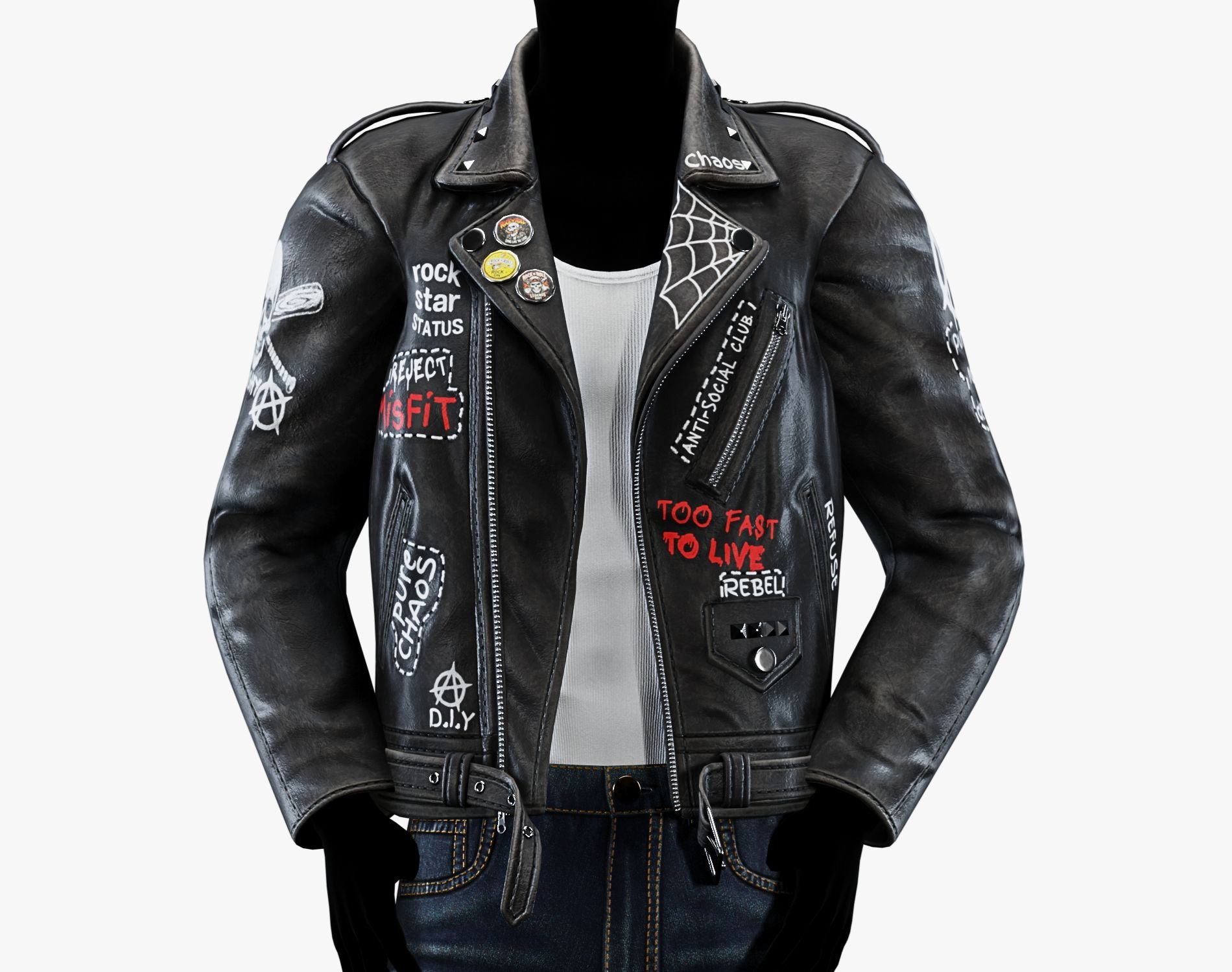 Punk Leather Jacket EBOY | WOLVES STUDIO