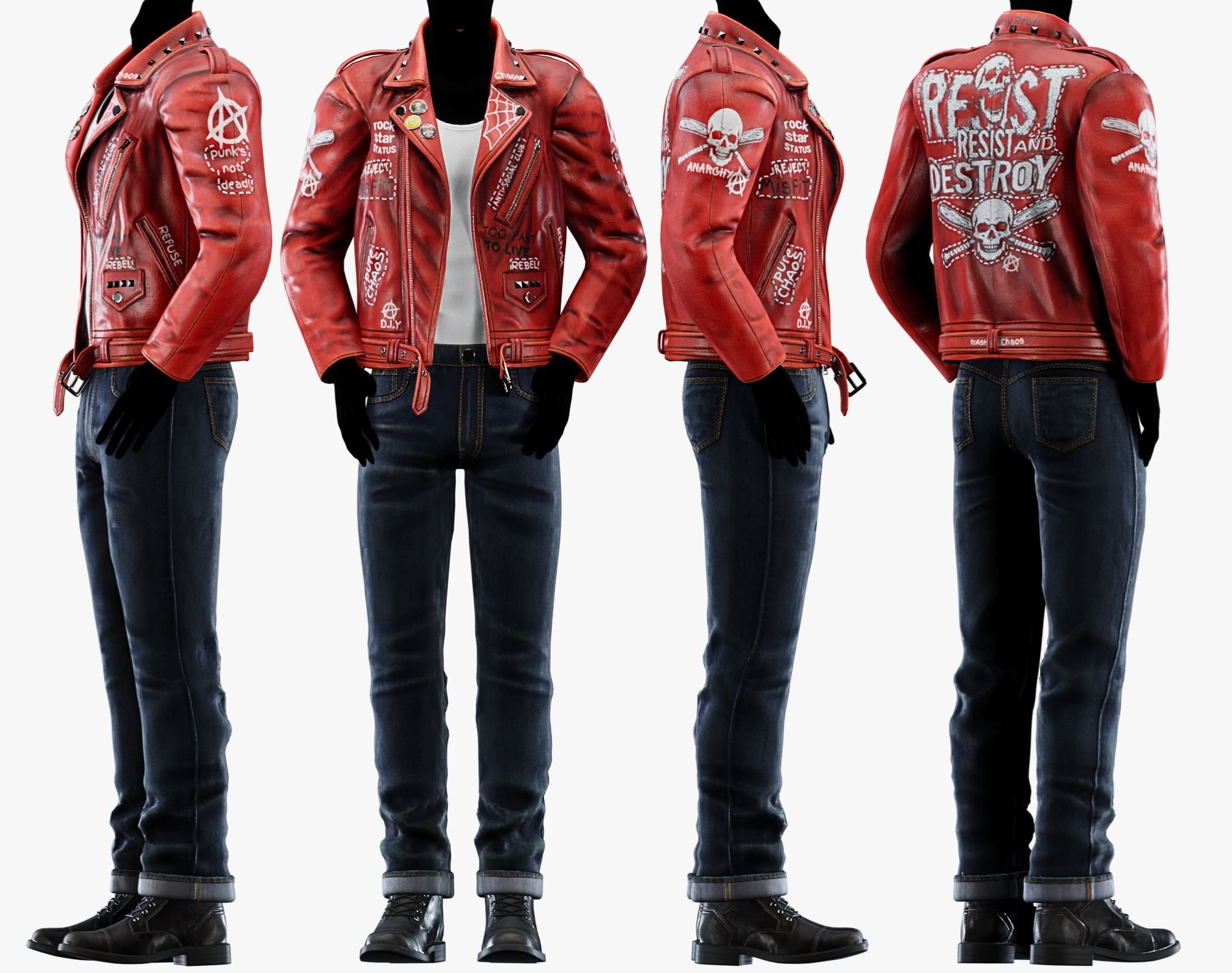 Punk Leather Jacket EBOY | WOLVES STUDIO