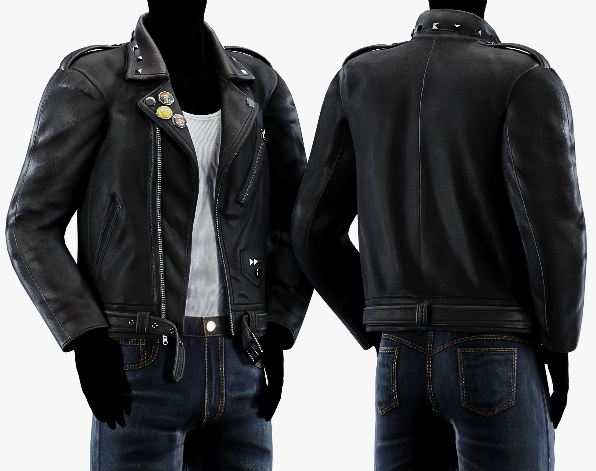 Punk Leather Jacket EBOY | WOLVES STUDIO