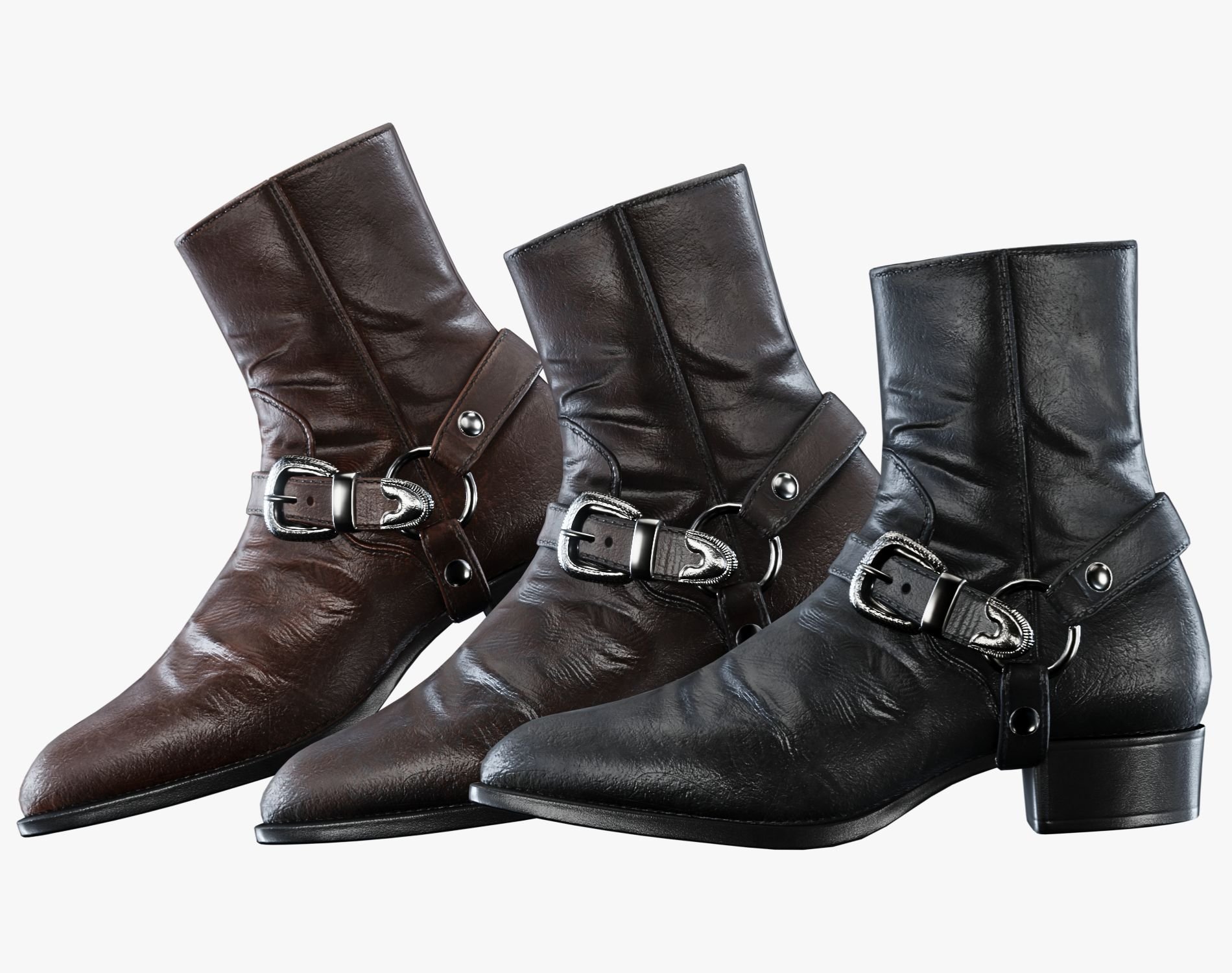 Leather Harness Boots Unisex | 3 STYLES | WOLVES STUDIO
