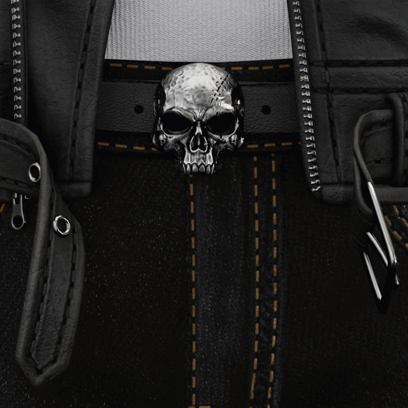 VRC Gothic Buckle Leather Belts [Skull/Bone/Cross] | WOLVES STUDIO