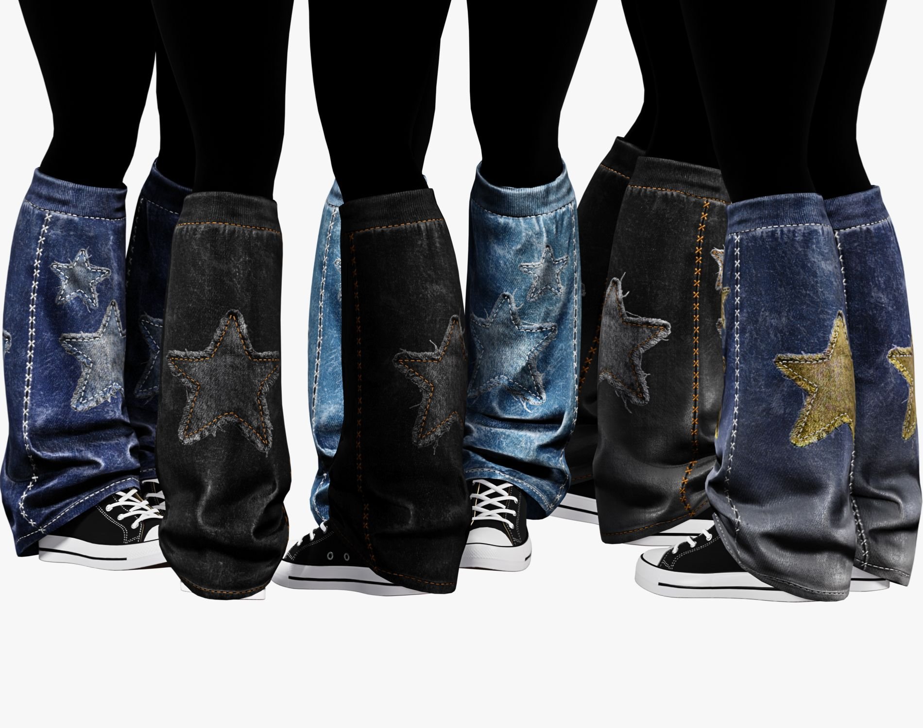 EGIRL Y2K Jeans Leg Warmers | PACK 6 COLORS | WOLVES STUDIO