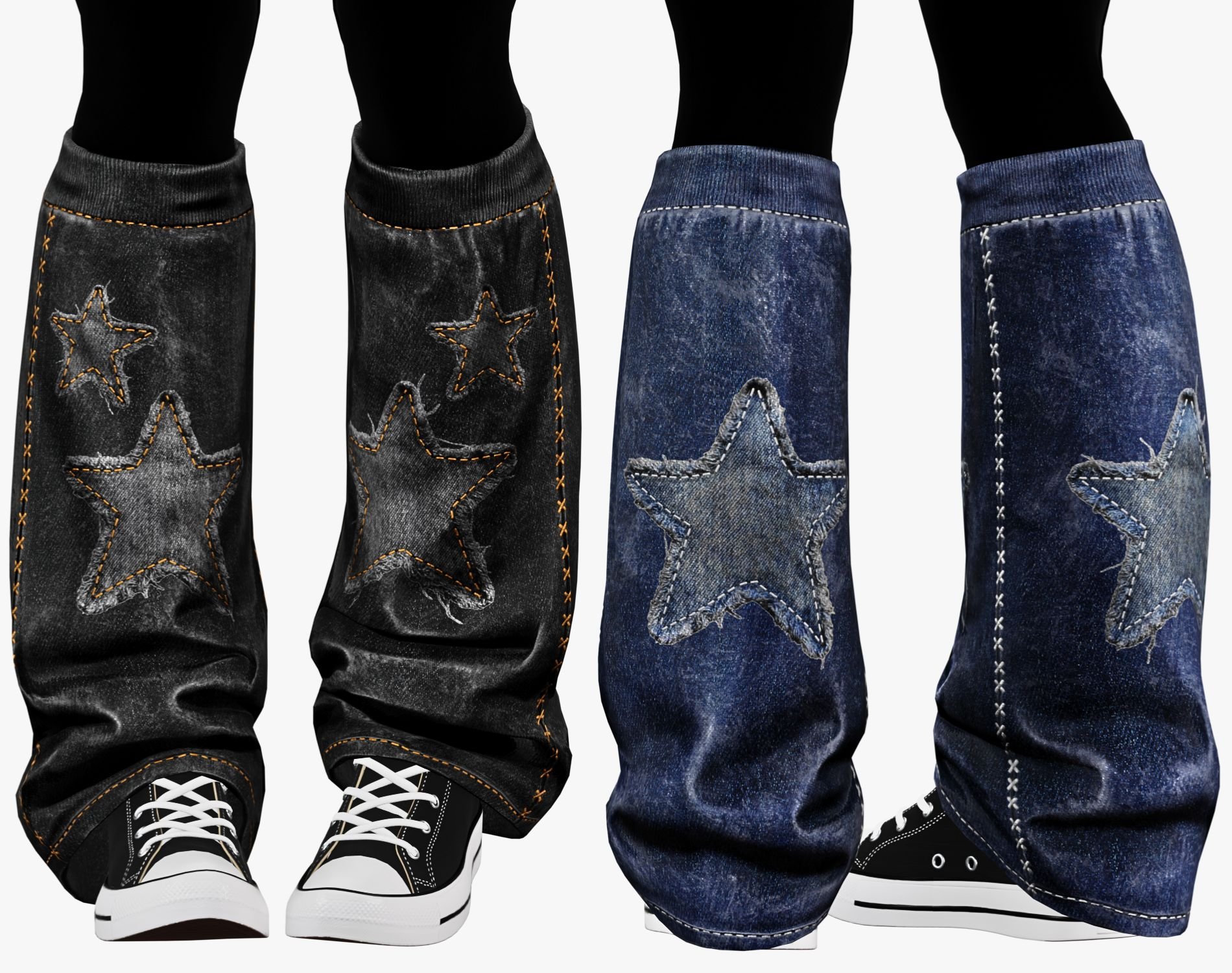 EGIRL Y2K Jeans Leg Warmers | PACK 6 COLORS | WOLVES STUDIO