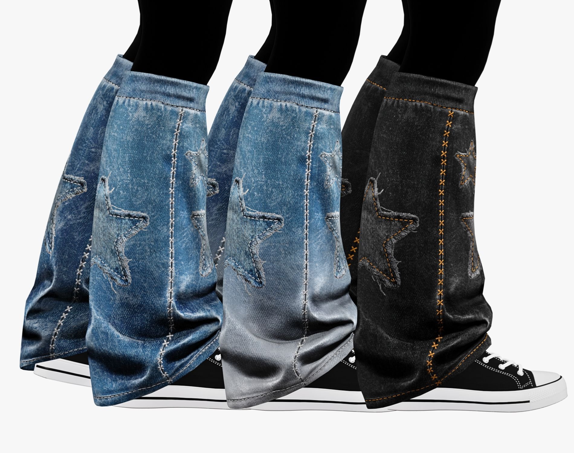 EGIRL Y2K Jeans Leg Warmers | PACK 6 COLORS | WOLVES STUDIO