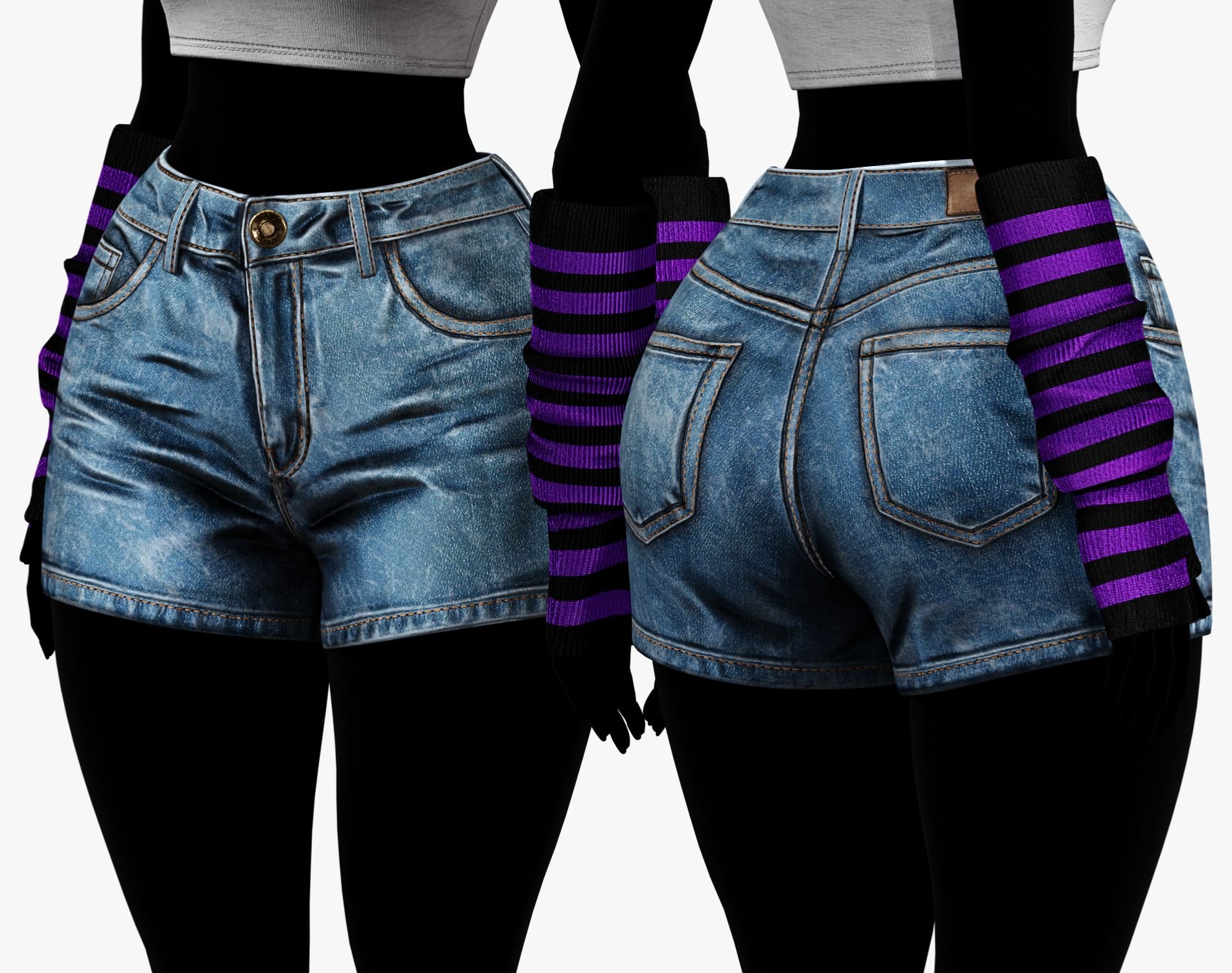 EGIRL Summer Streetwear Casual Jeans Shorts + Blouse | WOLVES STUDIO