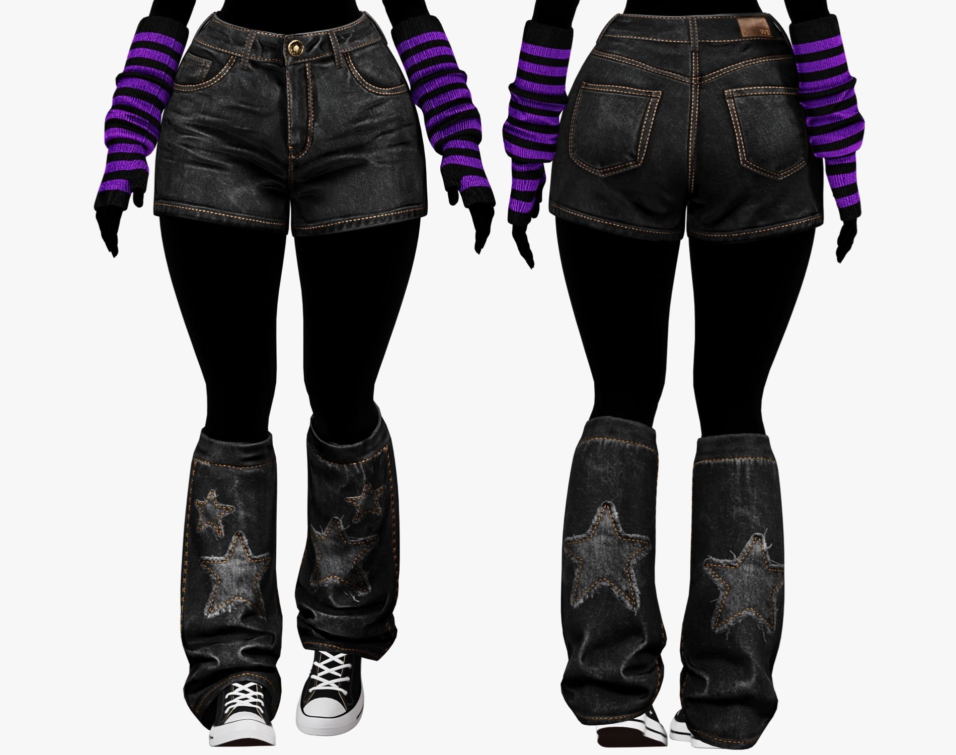 EGIRL Summer Streetwear Casual Jeans Shorts + Blouse | WOLVES STUDIO