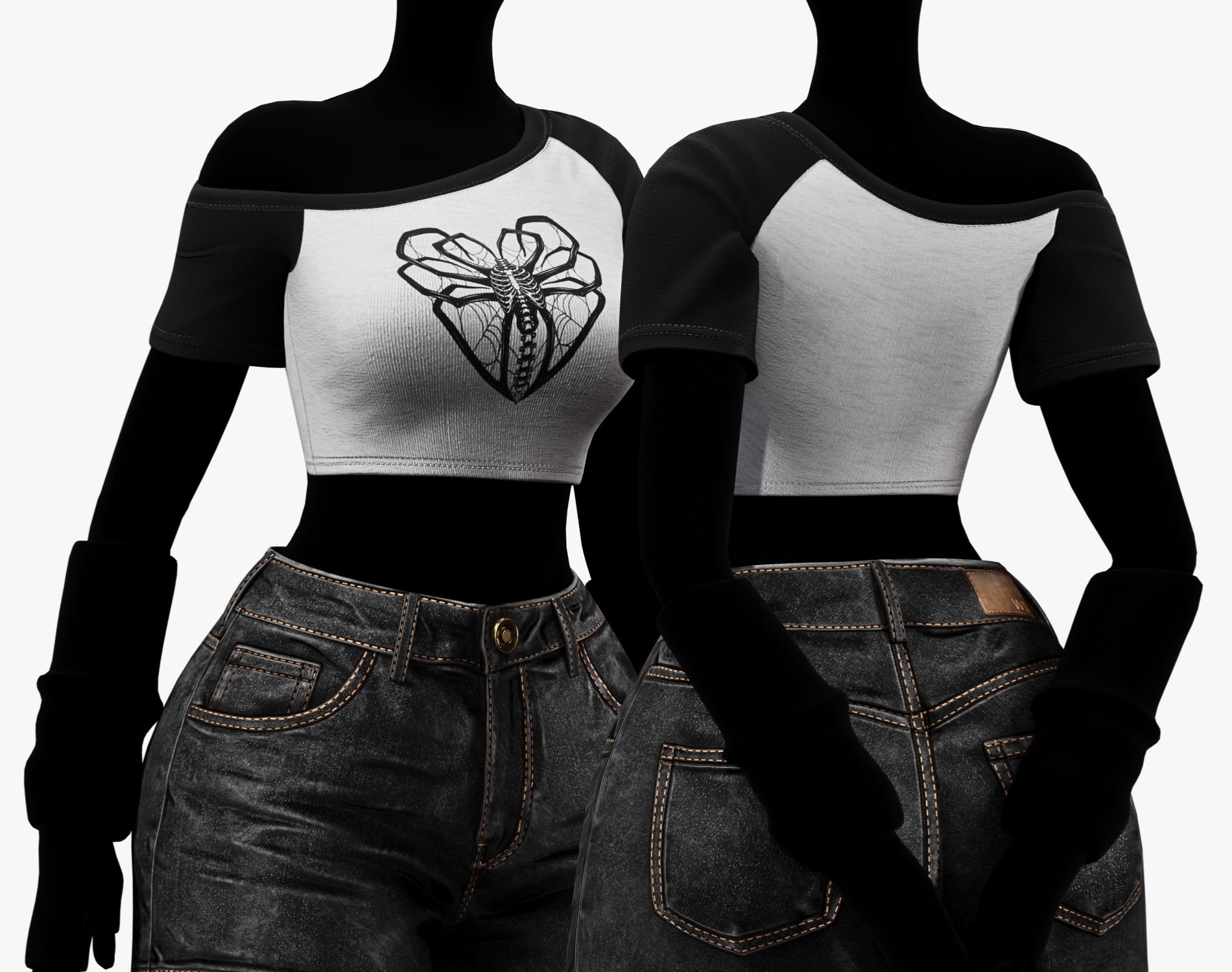 EGIRL Summer Streetwear Casual Jeans Shorts + Blouse | WOLVES STUDIO