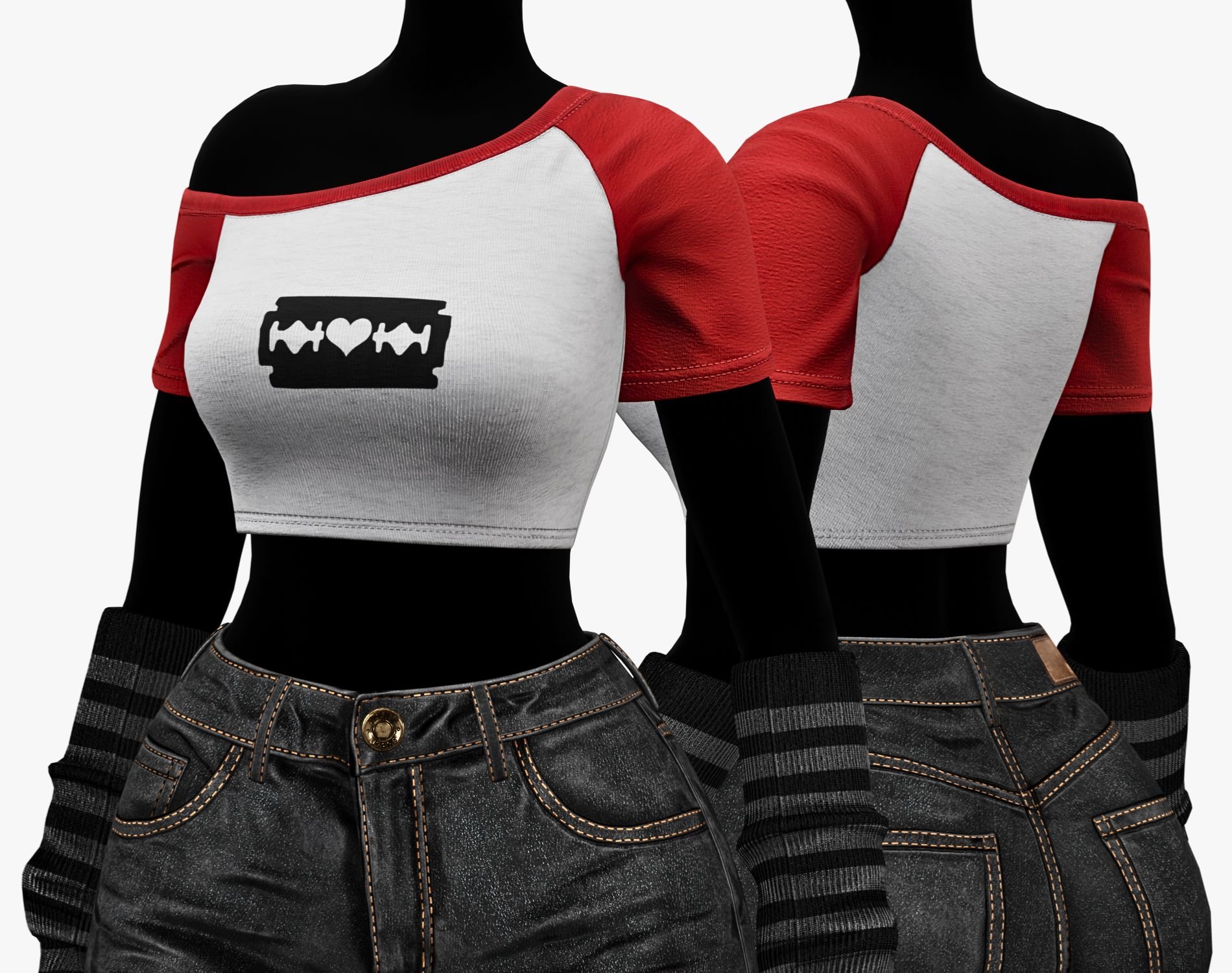 EGIRL Summer Streetwear Casual Jeans Shorts + Blouse | WOLVES STUDIO