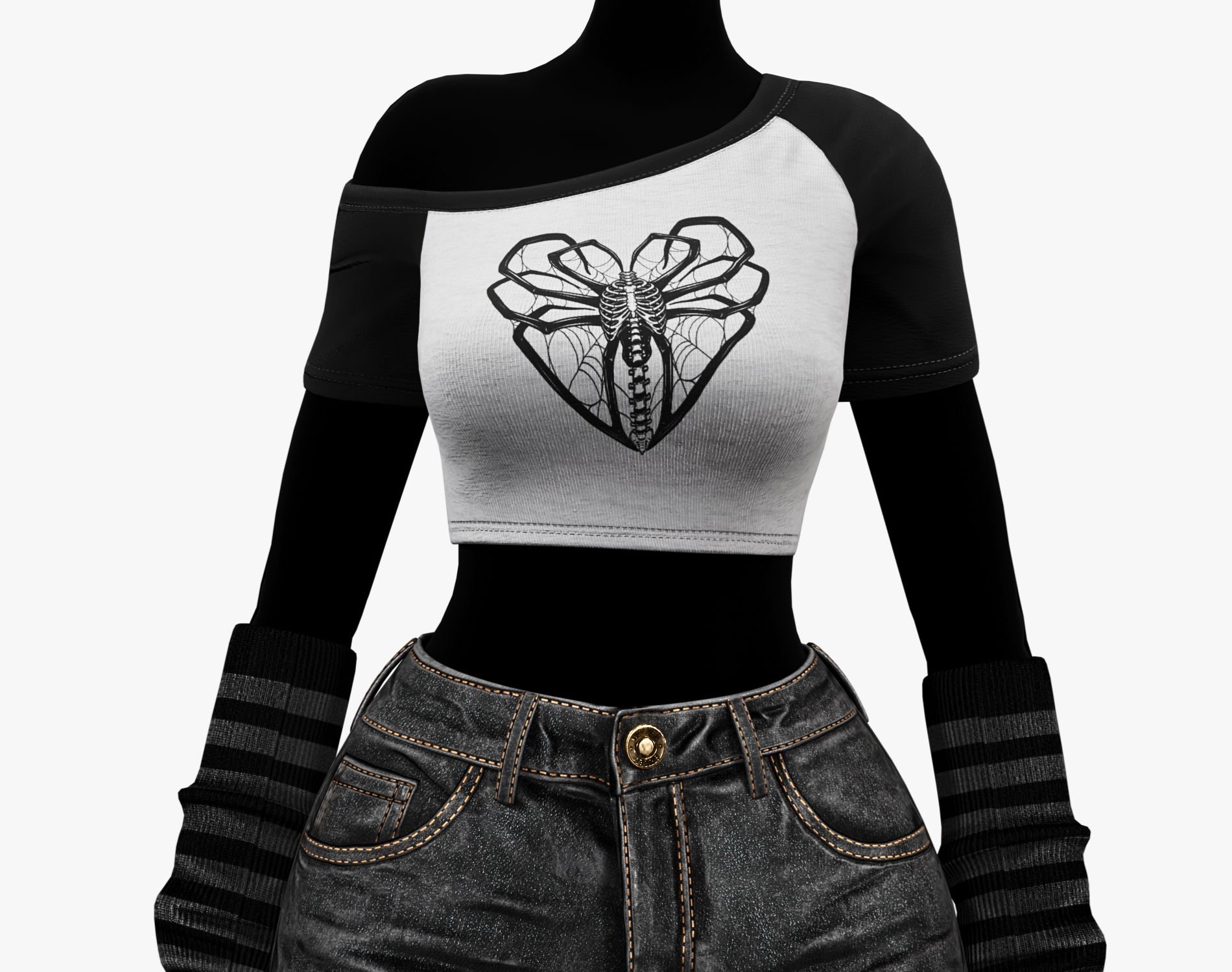 EGIRL Summer Streetwear Casual Jeans Shorts + Blouse | WOLVES STUDIO
