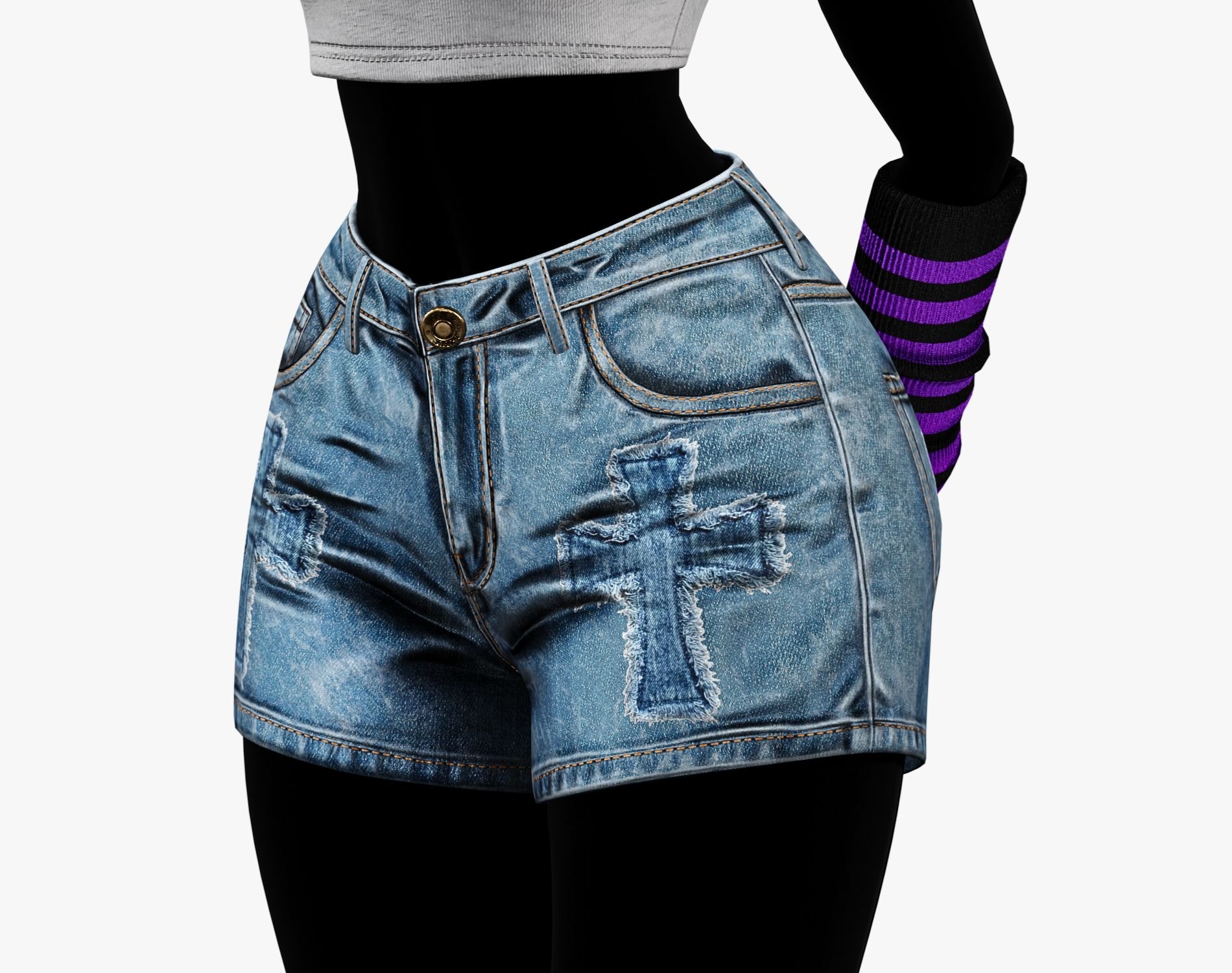 EGIRL Summer Streetwear Casual Jeans Shorts + Blouse | WOLVES STUDIO