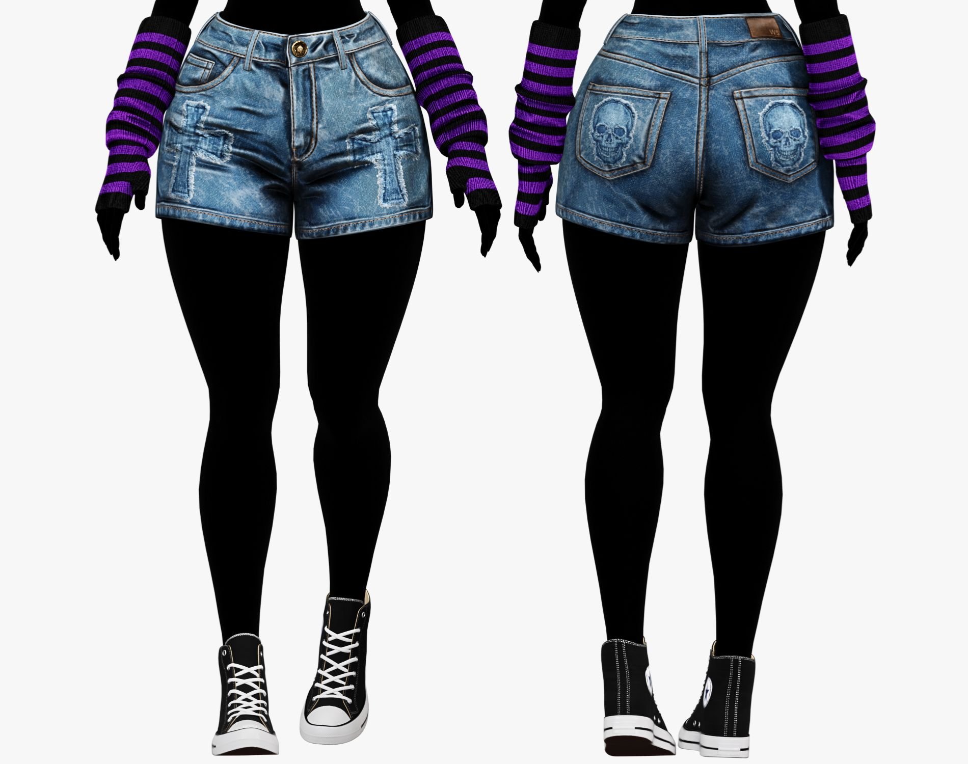 EGIRL Summer Streetwear Casual Jeans Shorts + Blouse | WOLVES STUDIO