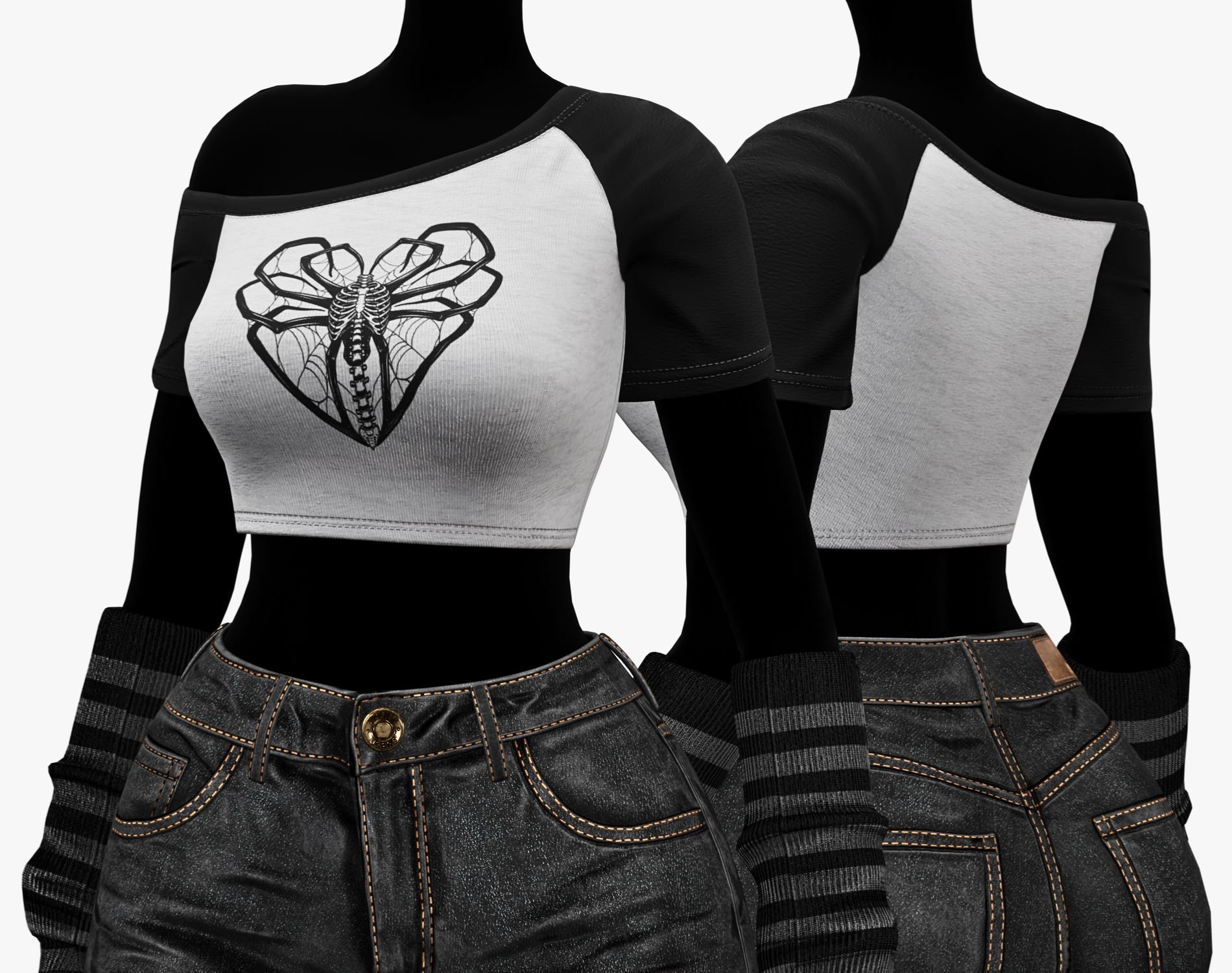 EGIRL Summer Streetwear Casual Jeans Shorts + Blouse | WOLVES STUDIO