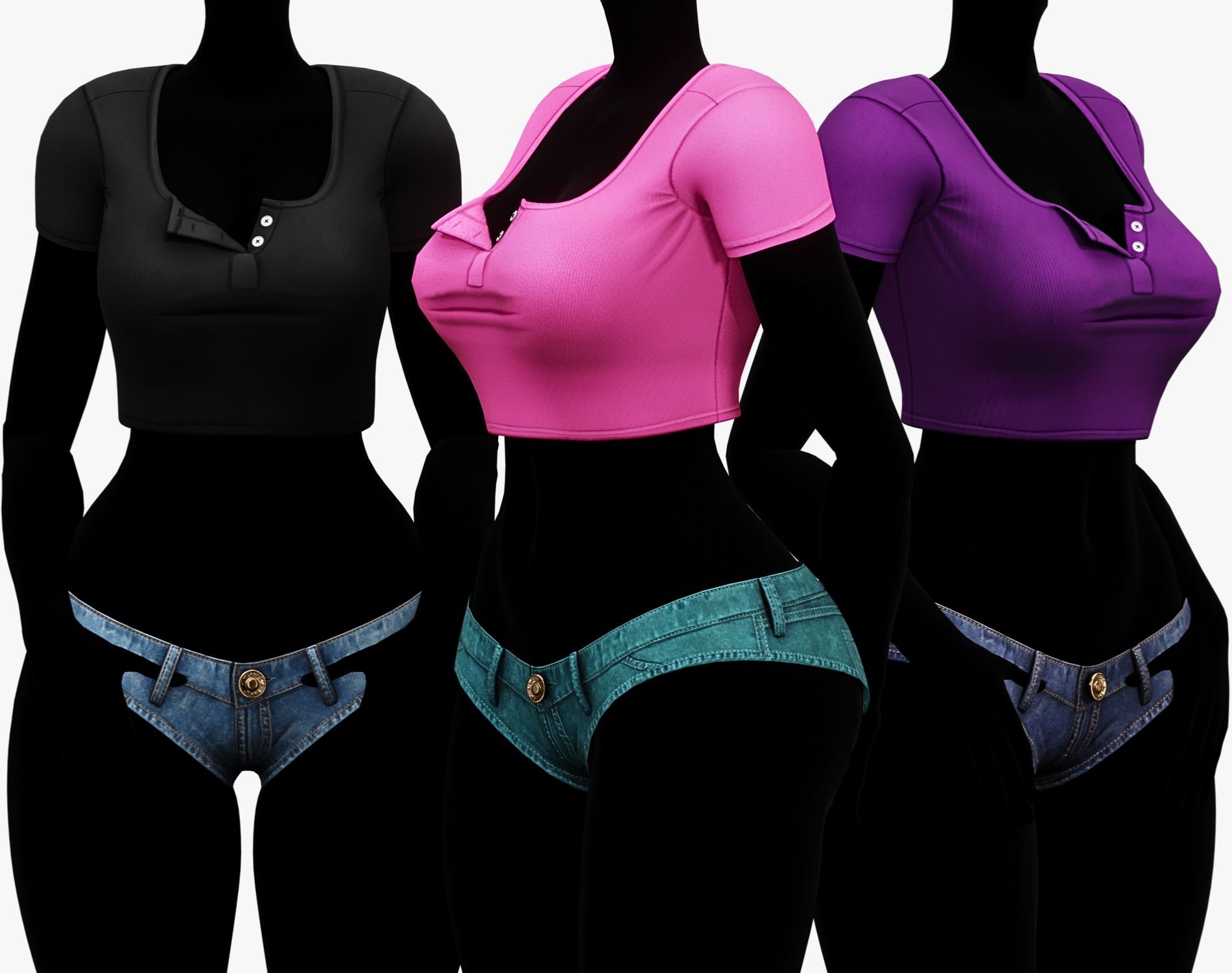 EGIRL Summer Streetwear Jeans Micro Shorts + Crop Top | WOLVES STUDIO