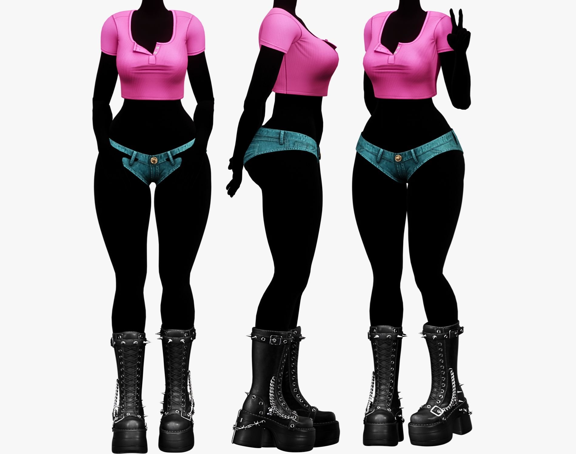 EGIRL Summer Streetwear Jeans Micro Shorts + Crop Top | WOLVES STUDIO