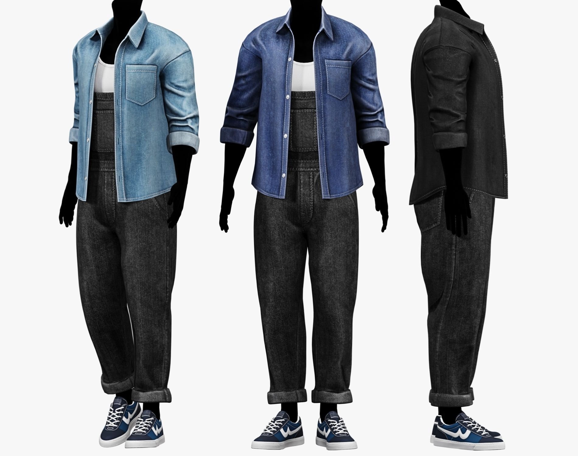 RANCHER - Denim Shirt | VRChat Male Clothing | WOLVES STUDIO