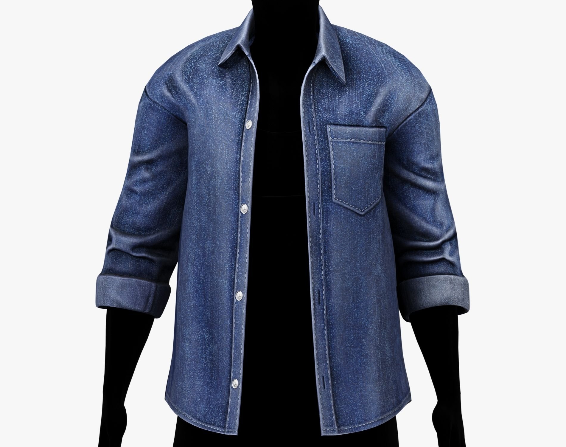 RANCHER - Denim Shirt | VRChat Male Clothing | WOLVES STUDIO