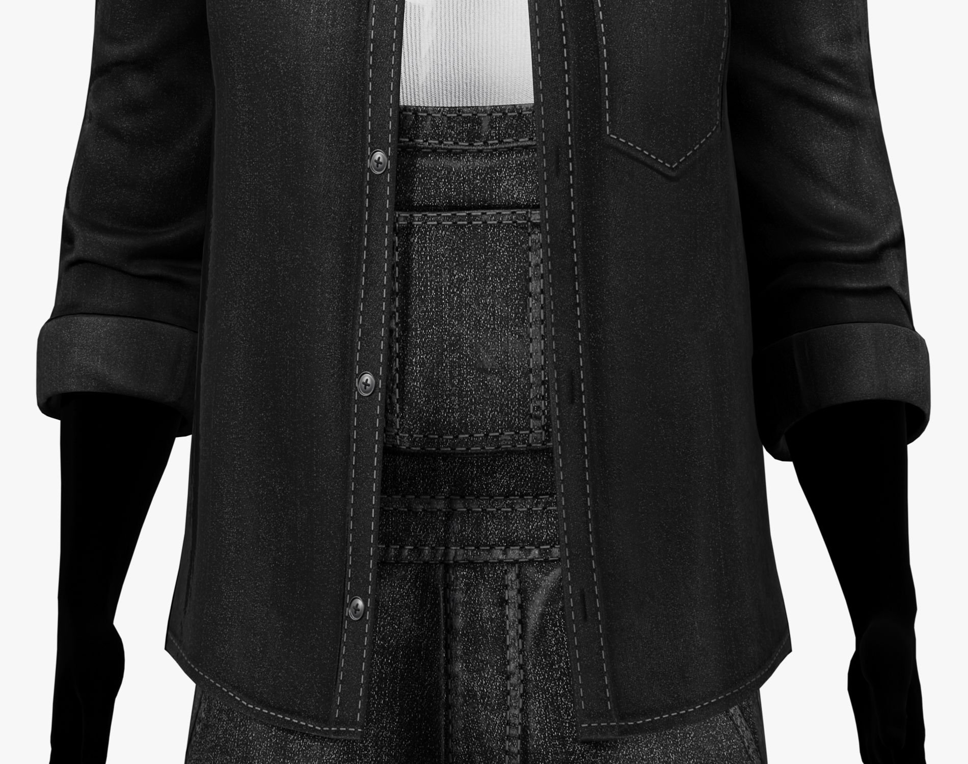 RANCHER - Denim Shirt | VRChat Male Clothing | WOLVES STUDIO