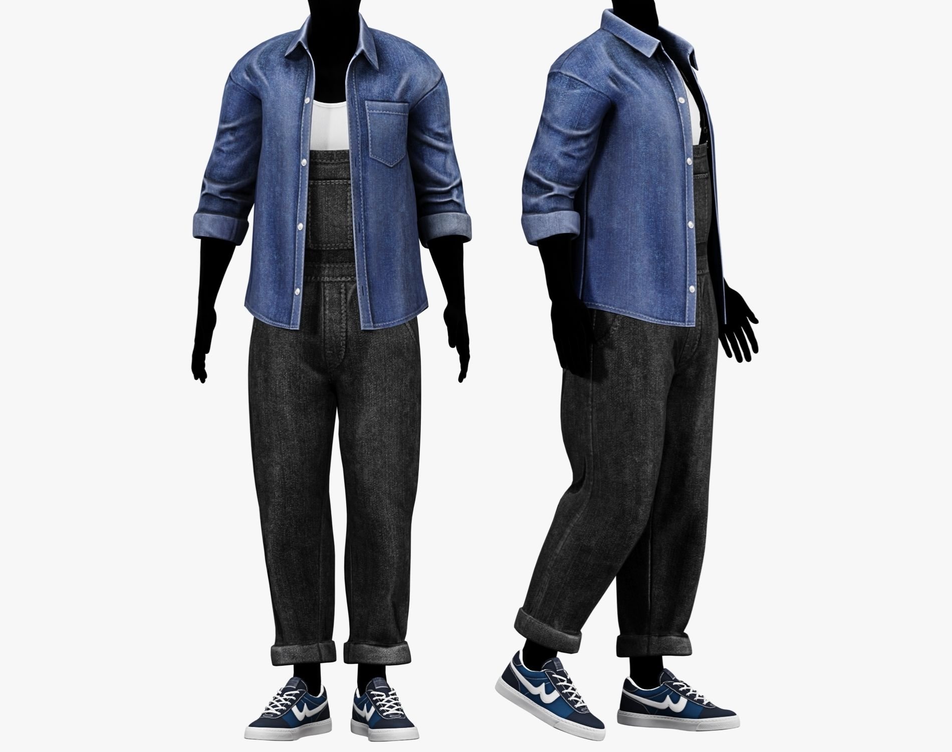 RANCHER - Denim Shirt | VRChat Male Clothing | WOLVES STUDIO