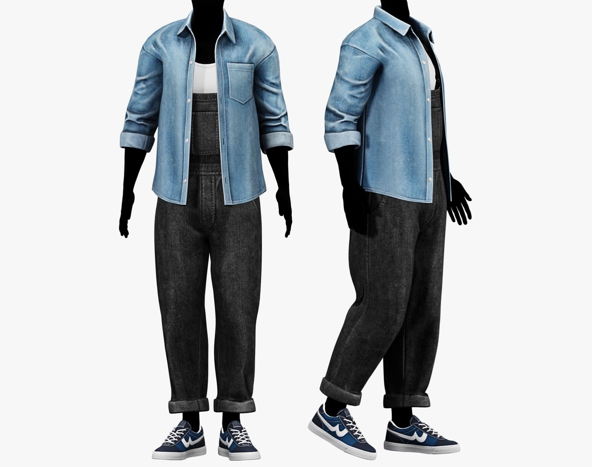 RANCHER - Denim Shirt | VRChat Male Clothing | WOLVES STUDIO