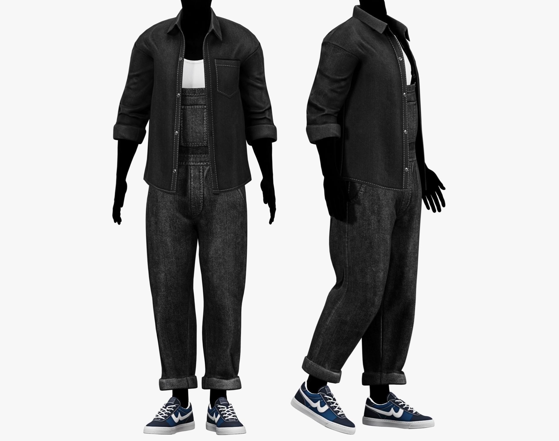 RANCHER - Denim Shirt | VRChat Male Clothing | WOLVES STUDIO