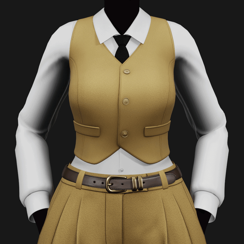 Women's Suit Vest + Shirt with Tie - Mafia Style Pack 01 | WOLVES STUDIO