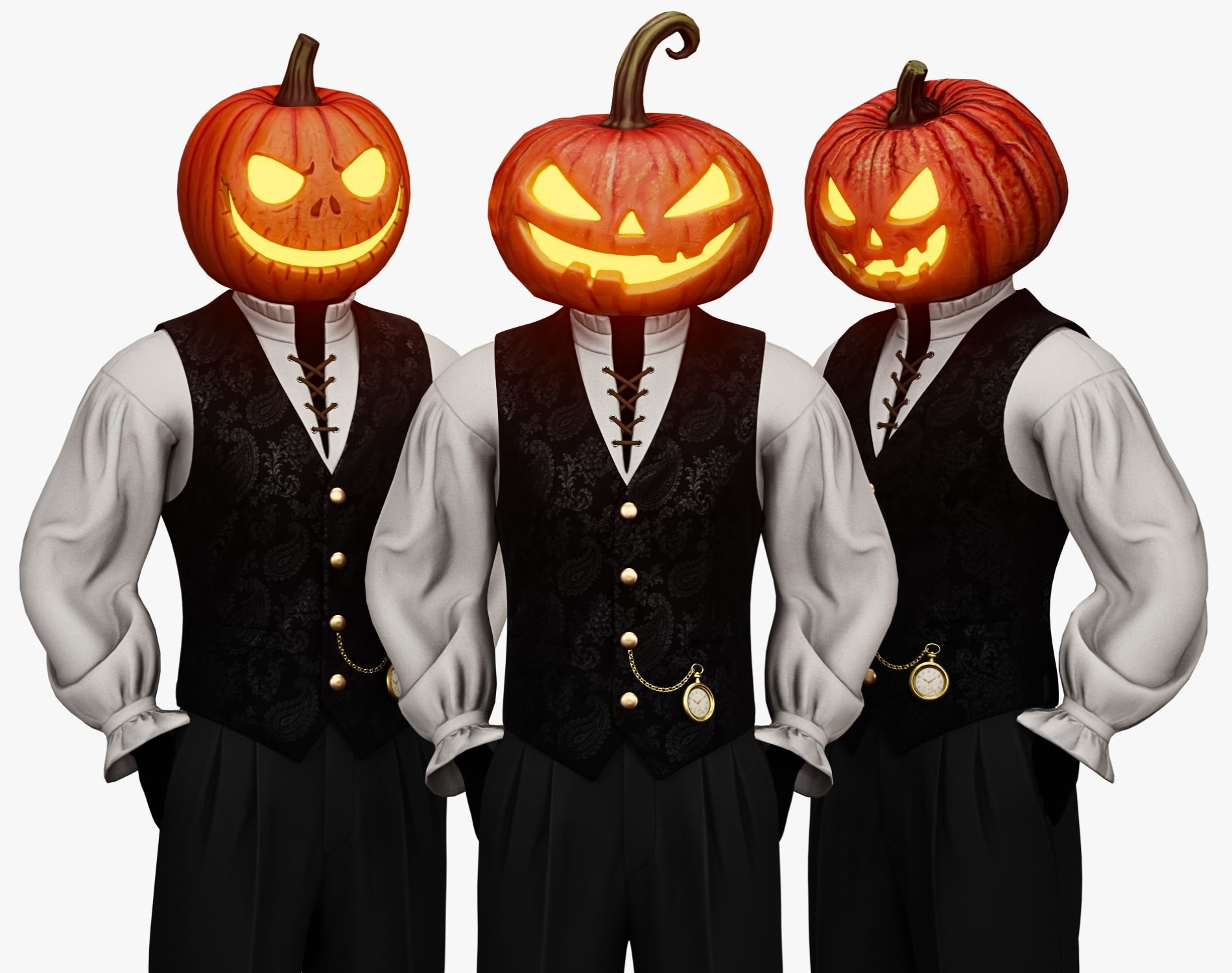 Pumpkin Heads Pack - Halloween Props | WOLVES STUDIO