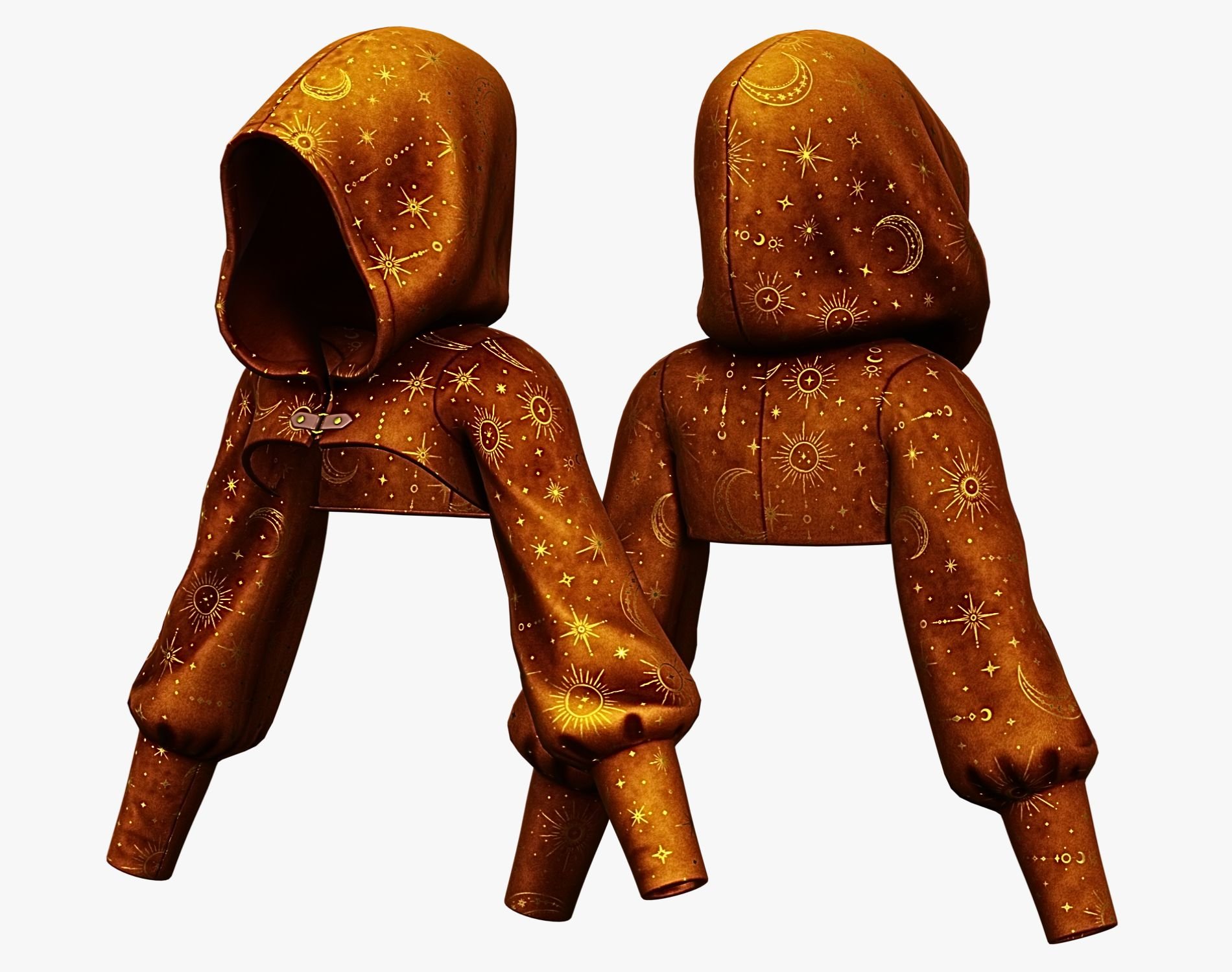 Pumpkincore Outfit - Dress + Cropped Hoodie | WOLVES STUDIO