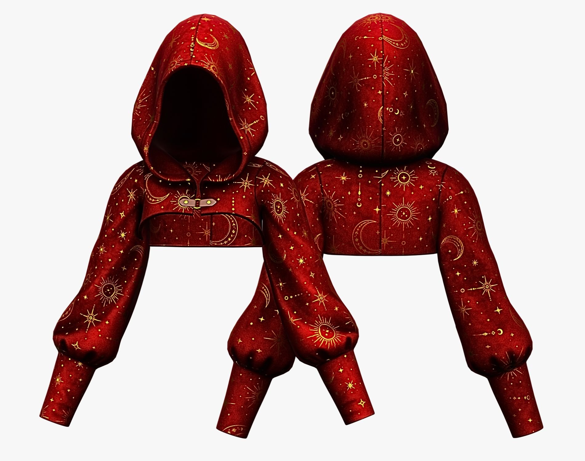 Pumpkincore Outfit - Dress + Cropped Hoodie | WOLVES STUDIO