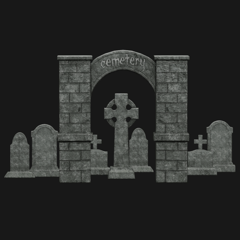 Gothic Cemetery Props for Halloween | WOLVES STUDIO