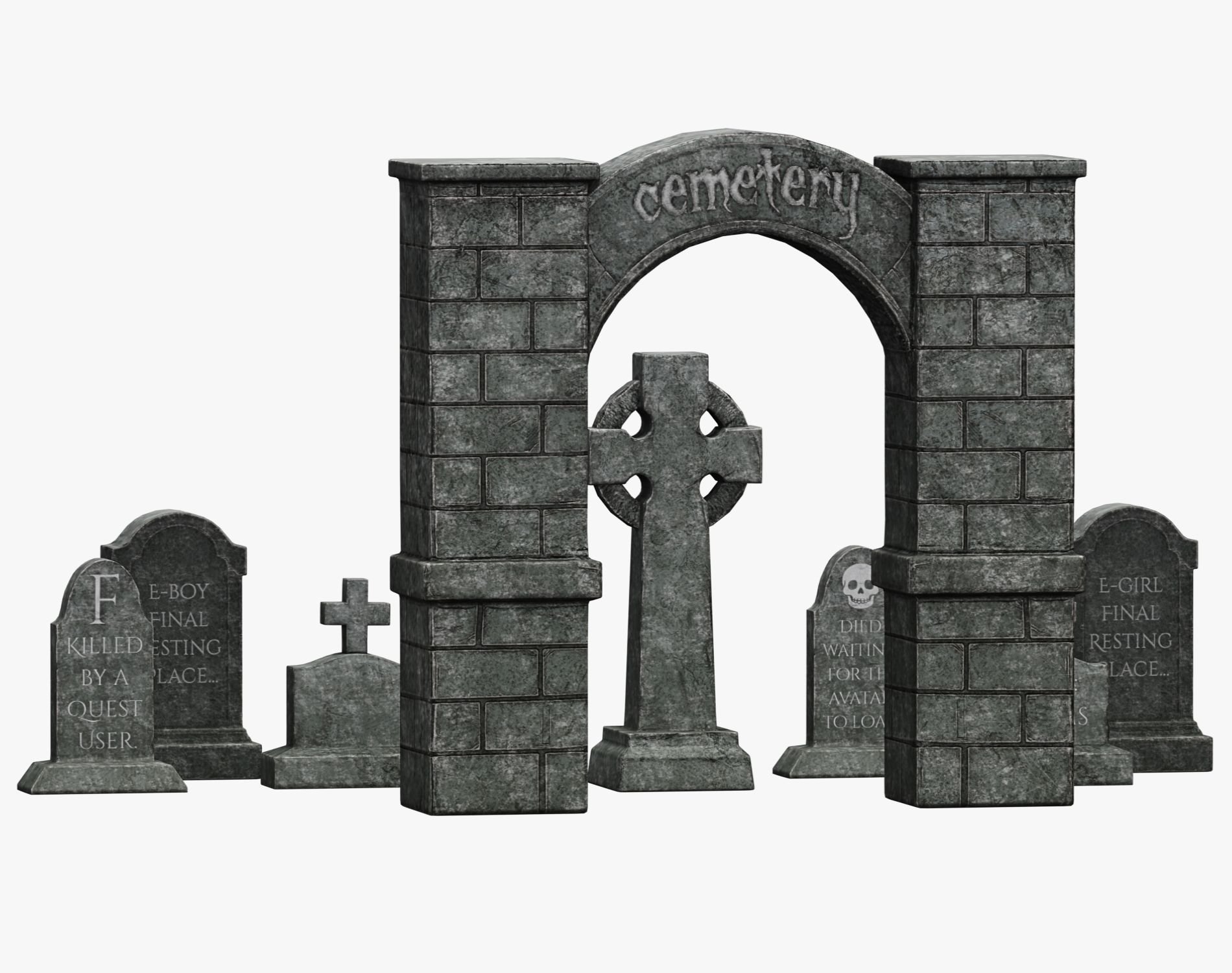 Gothic Cemetery Props for Halloween | WOLVES STUDIO