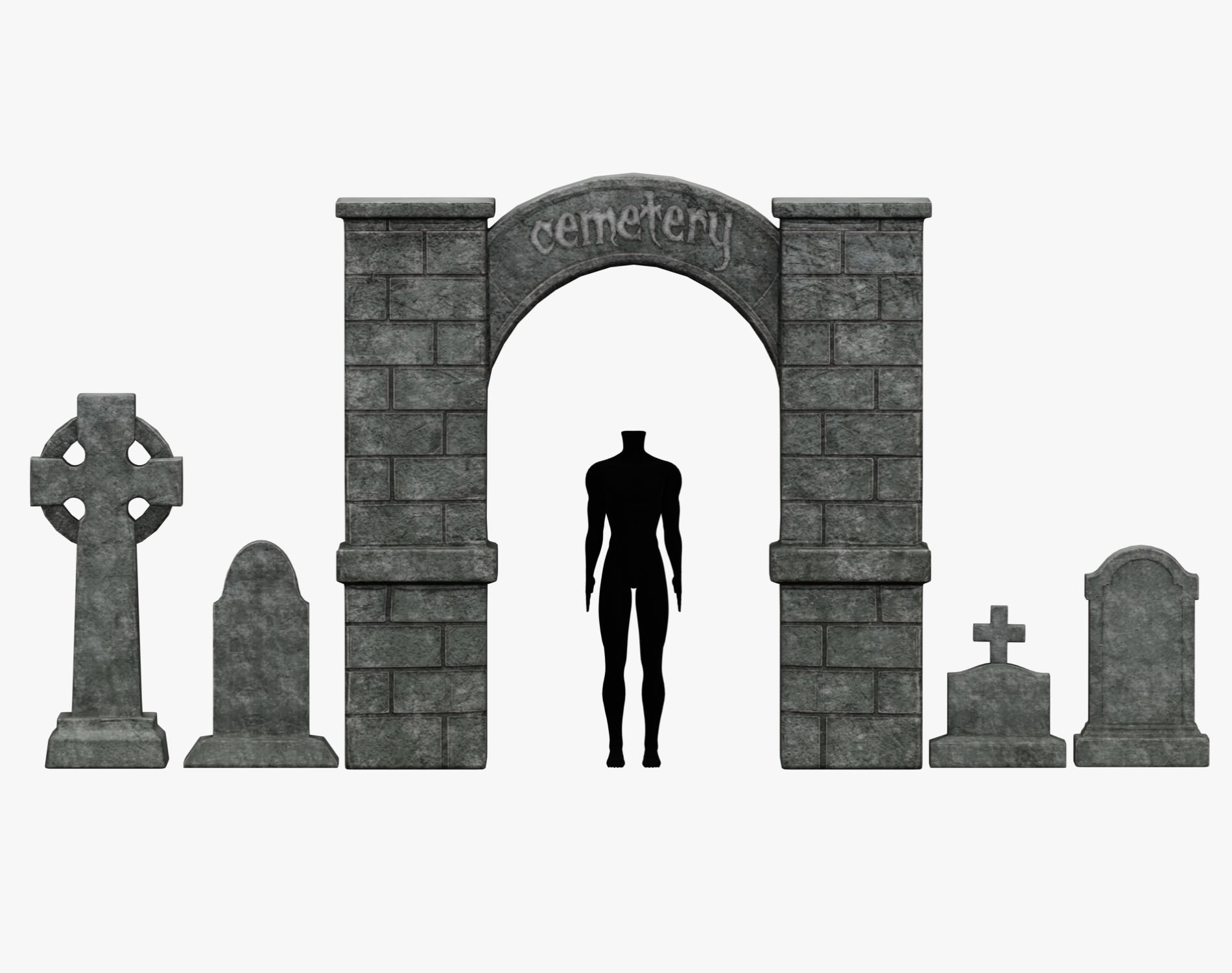 Gothic Cemetery Props for Halloween | WOLVES STUDIO