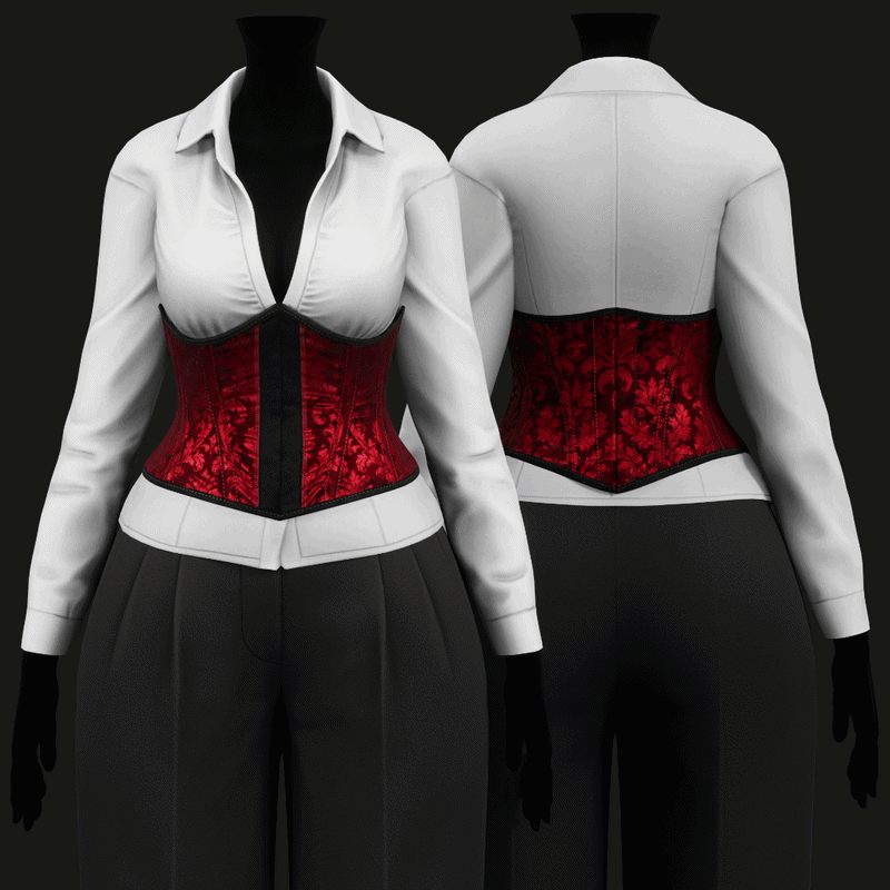 Women's Baroque Gothic Corset & Long Sleeve Shirt | WOLVES STUDIO