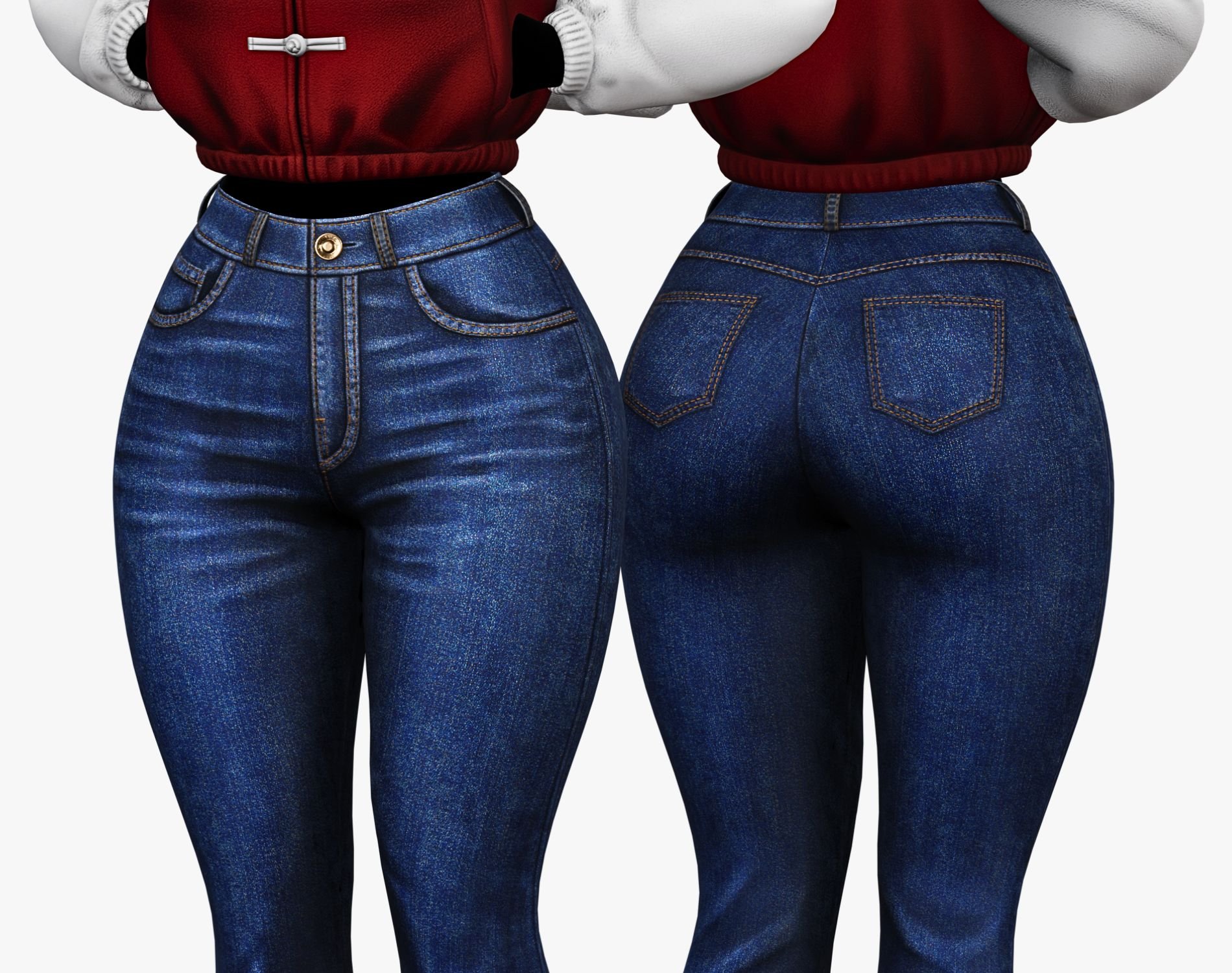 Women's Flare Jeans Pants | WOLVES STUDIO